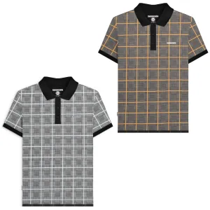 Lambretta Mens Pow Check Polo Short Sleeve Polo Shirt