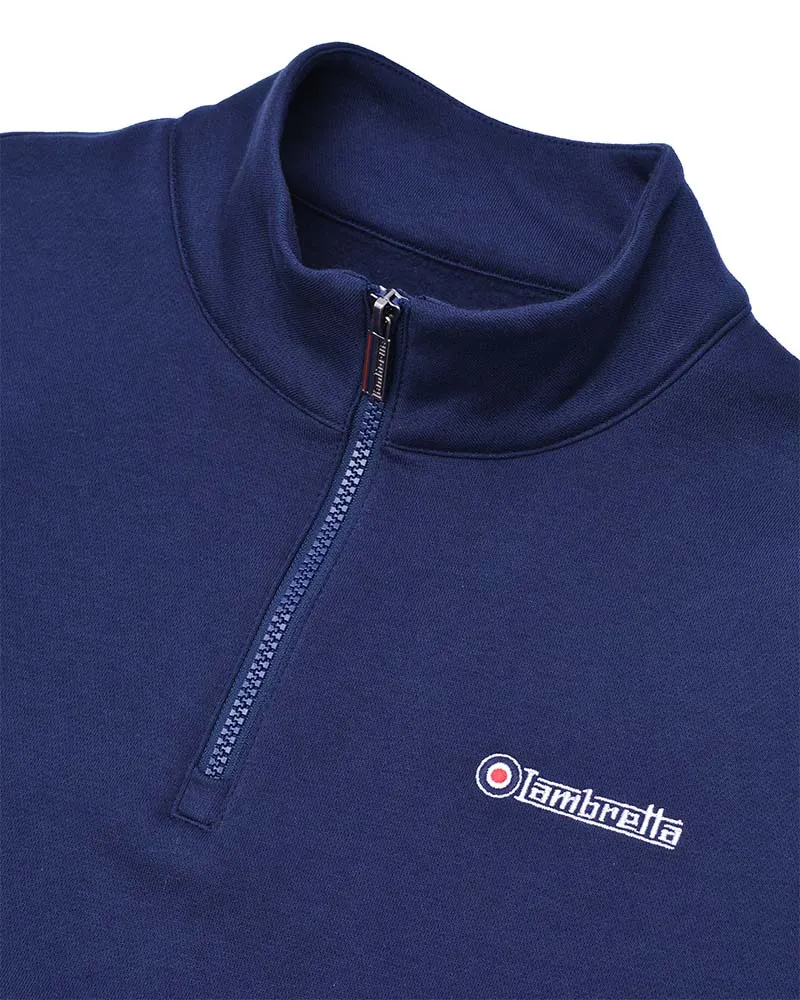 Lambretta Mens Quarter Zip Sweatshirt