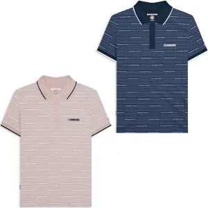 Lambretta Mens Repeat Logo Short Sleeve Polo Shirt