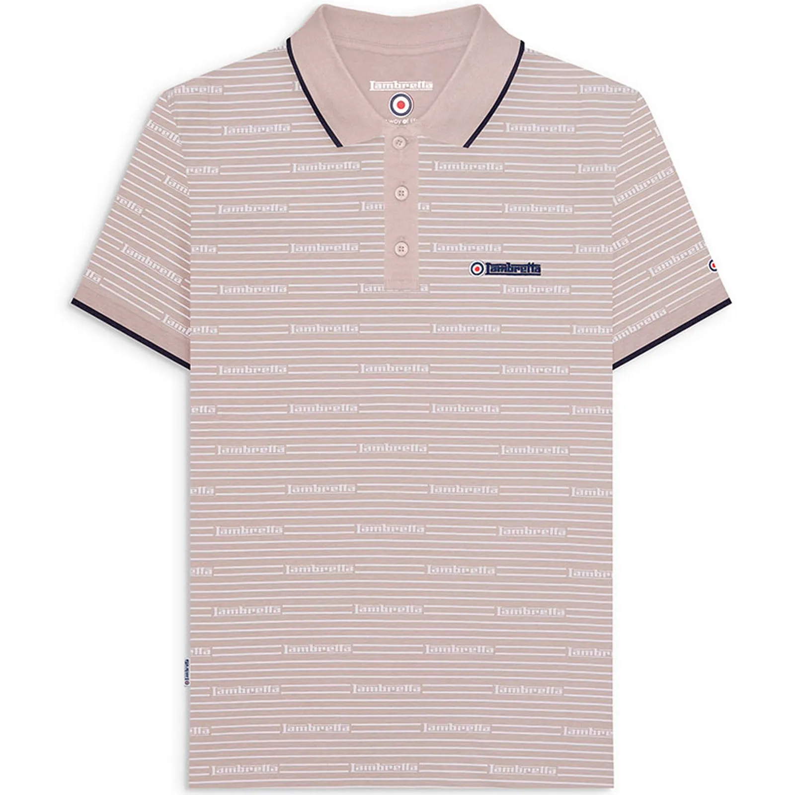 Lambretta Mens Repeat Logo Short Sleeve Polo Shirt