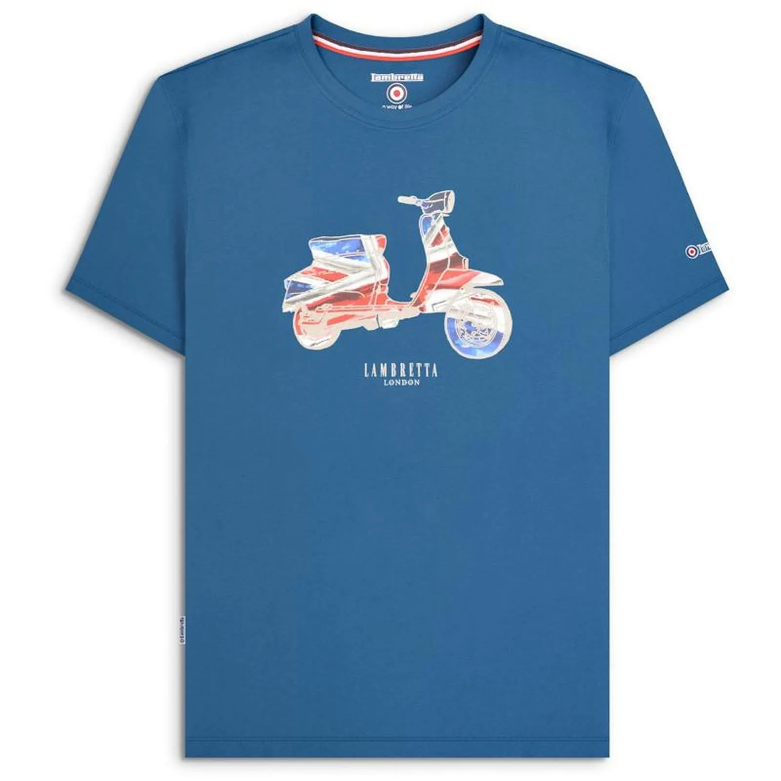 Lambretta Mens Scooter Flag Short Sleeve Crew Neck T-Shirt