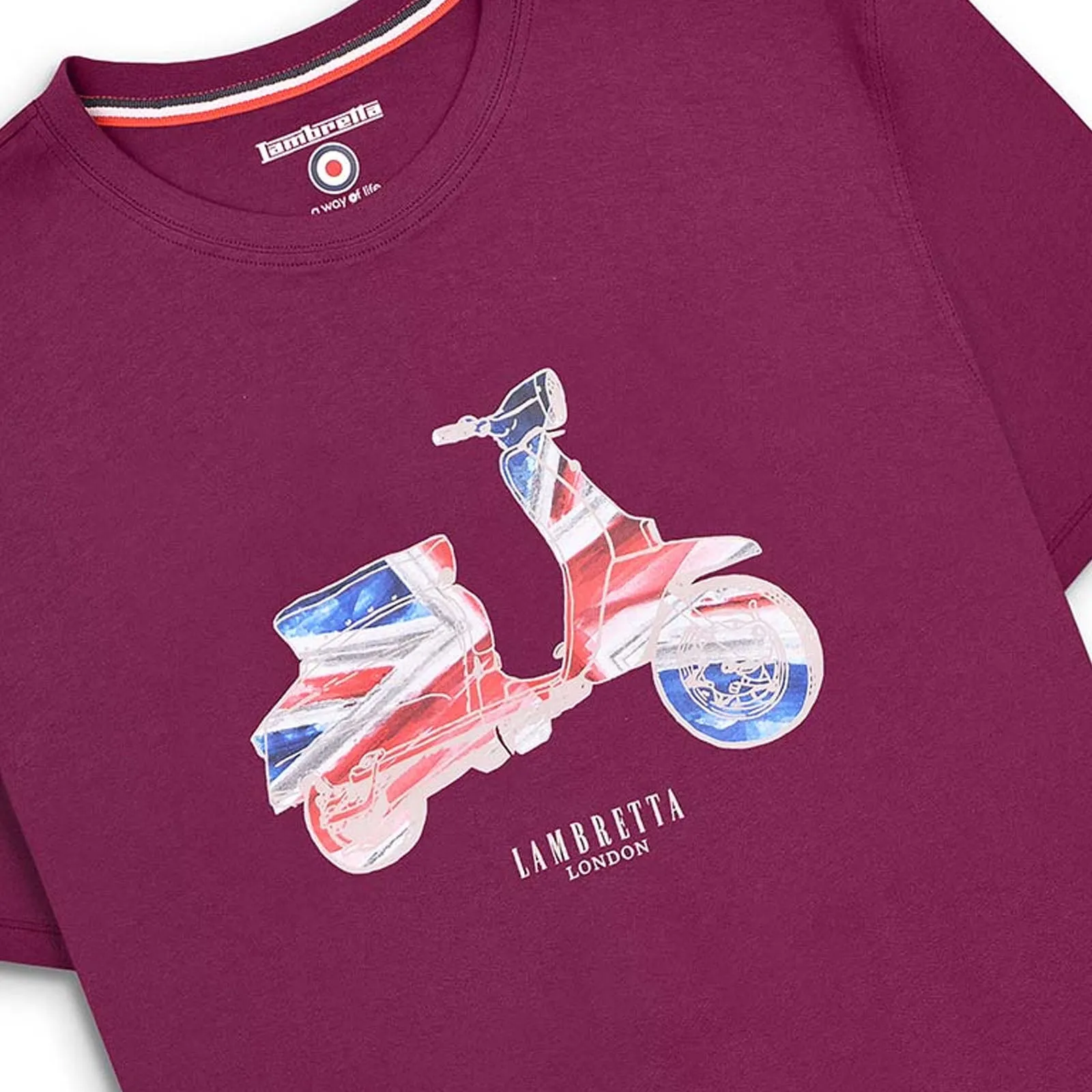 Lambretta Mens Scooter Flag Short Sleeve Crew Neck T-Shirt