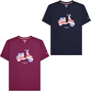 Lambretta Mens Scooter Flag Short Sleeve Crew Neck T-Shirt