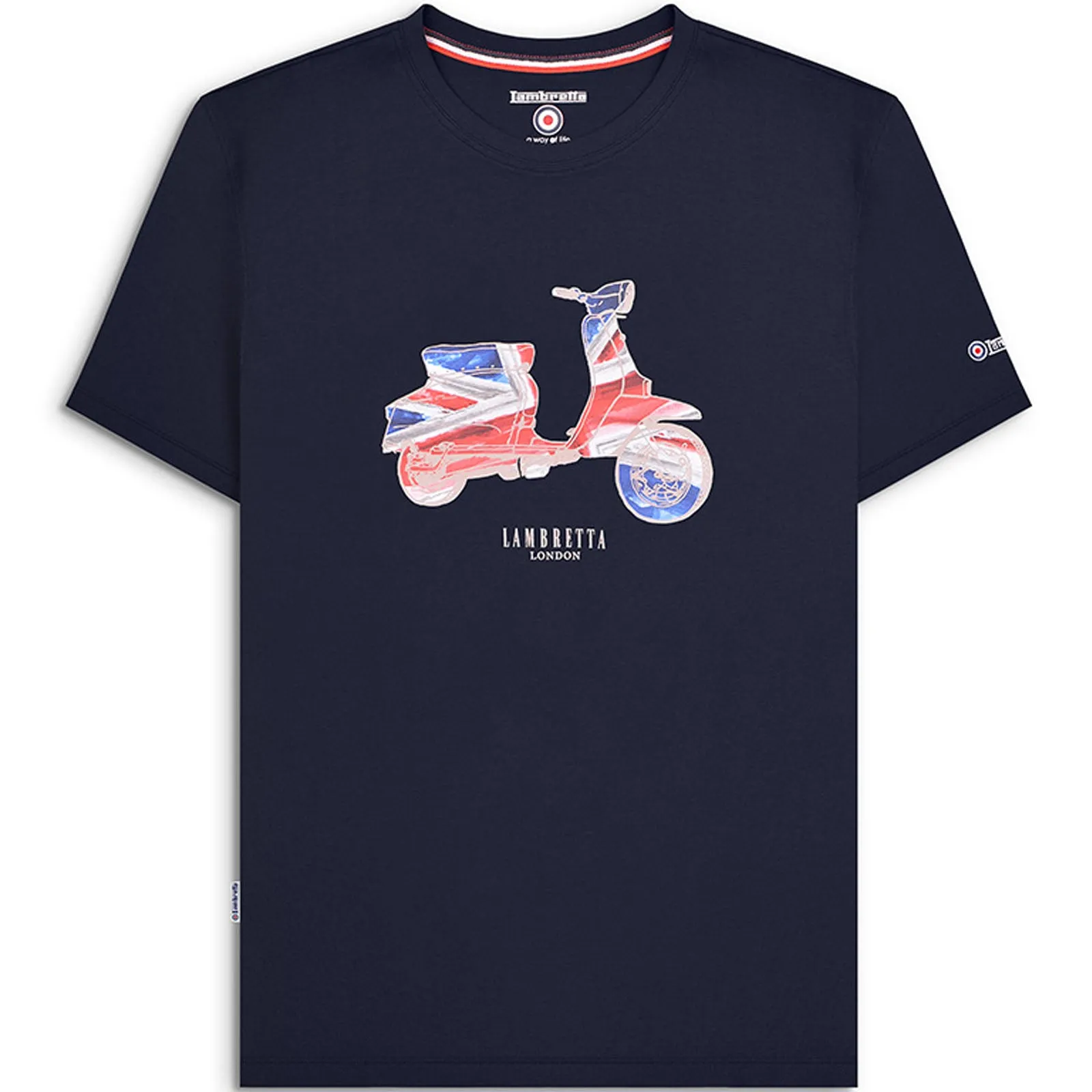 Lambretta Mens Scooter Flag Short Sleeve Crew Neck T-Shirt