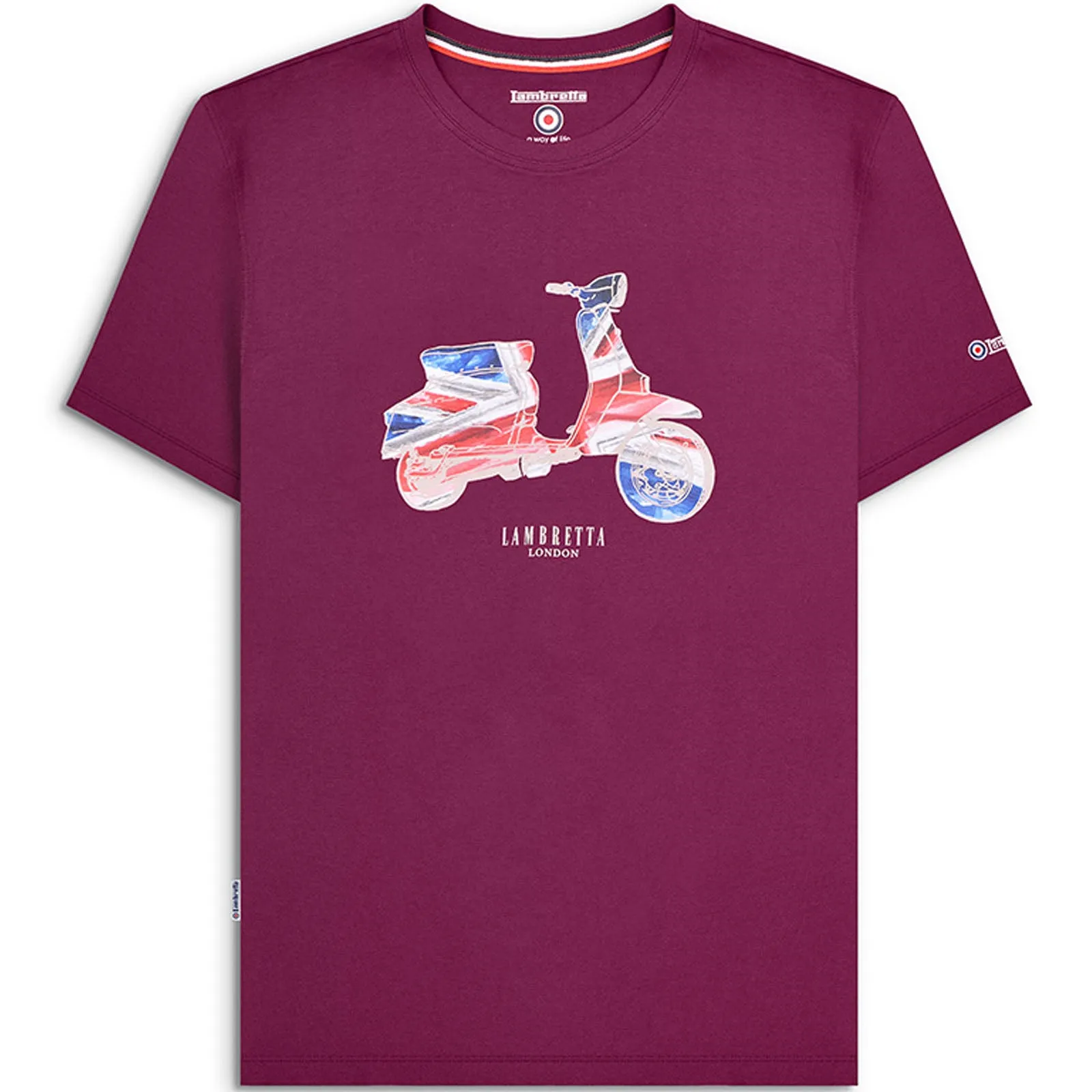 Lambretta Mens Scooter Flag Short Sleeve Crew Neck T-Shirt