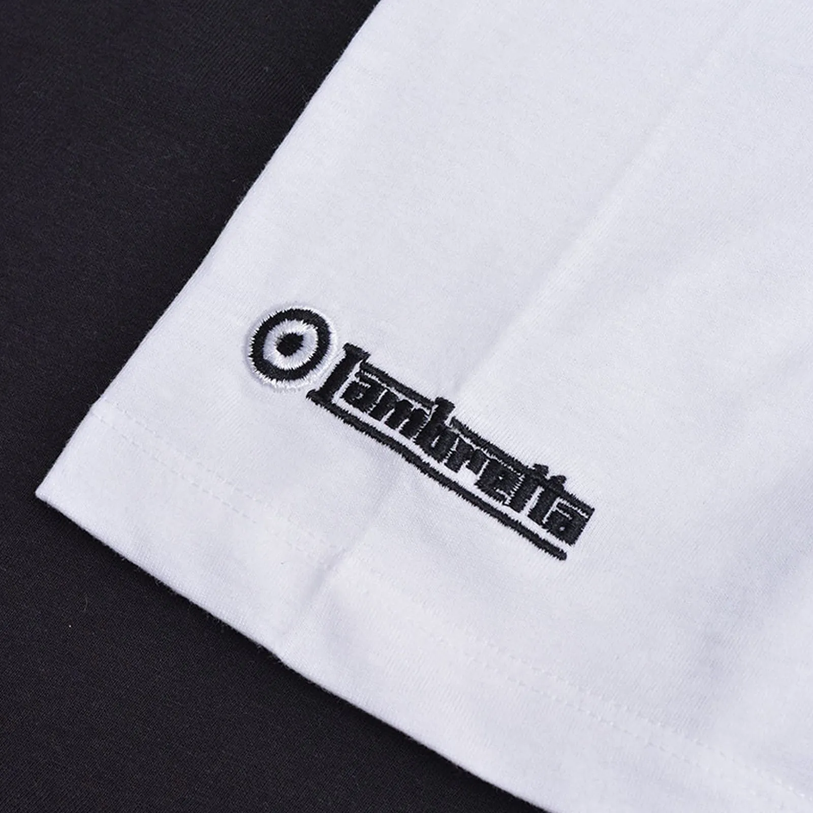Lambretta Mens Scooter Two Tone Crew Neck T-Shirt - Black/White