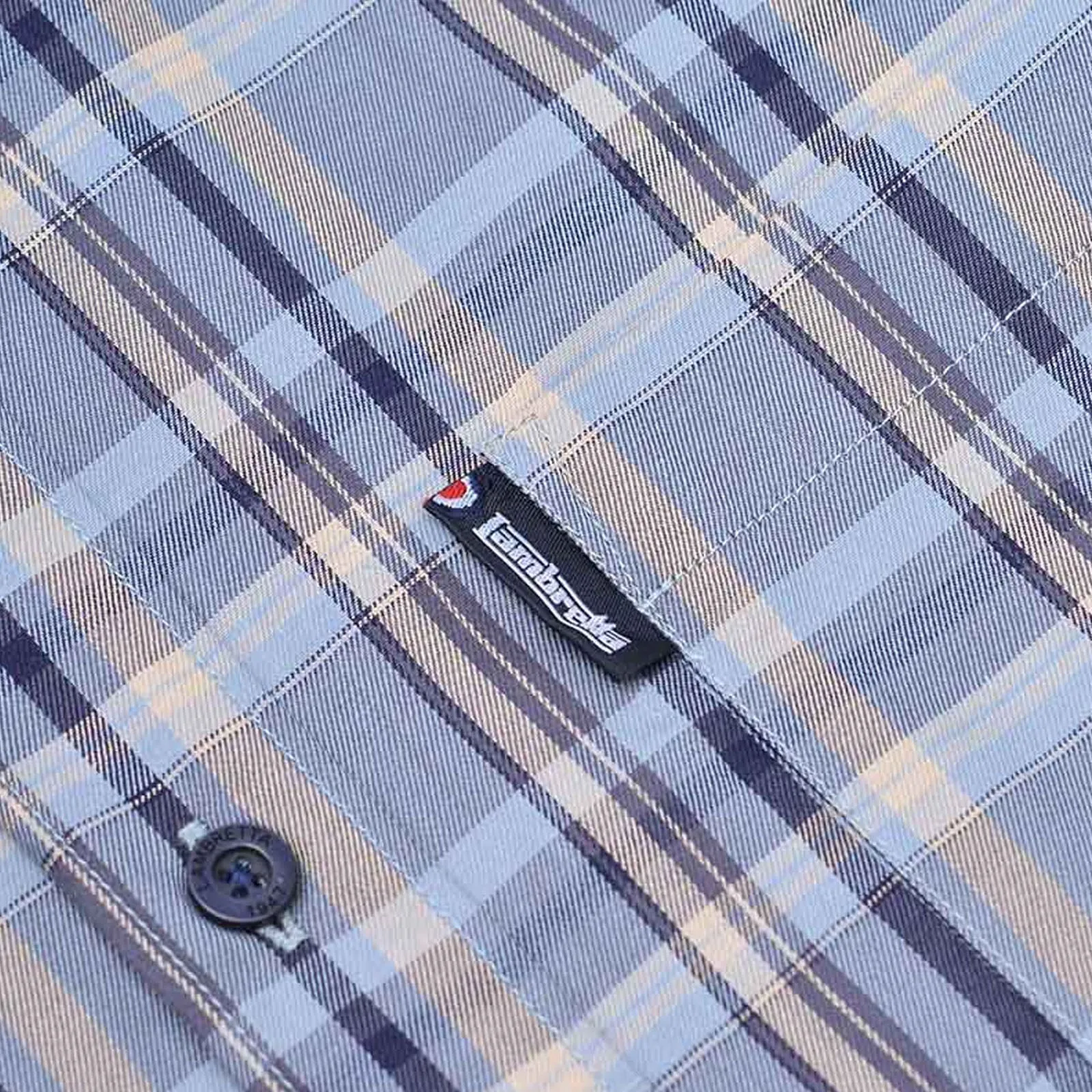 Lambretta Mens Short Sleeve Checked Button Down Shirt