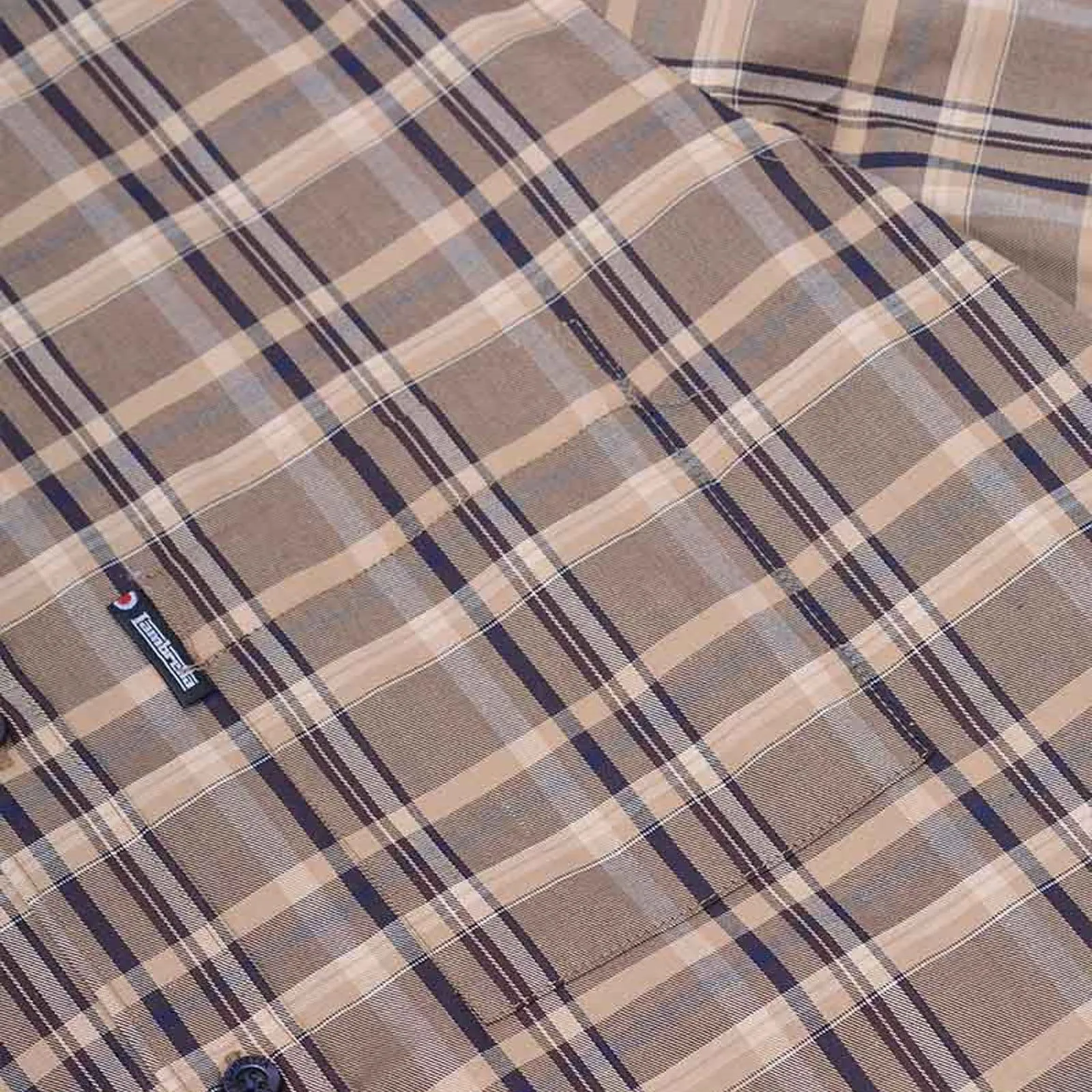 Lambretta Mens Short Sleeve Checked Button Down Shirt