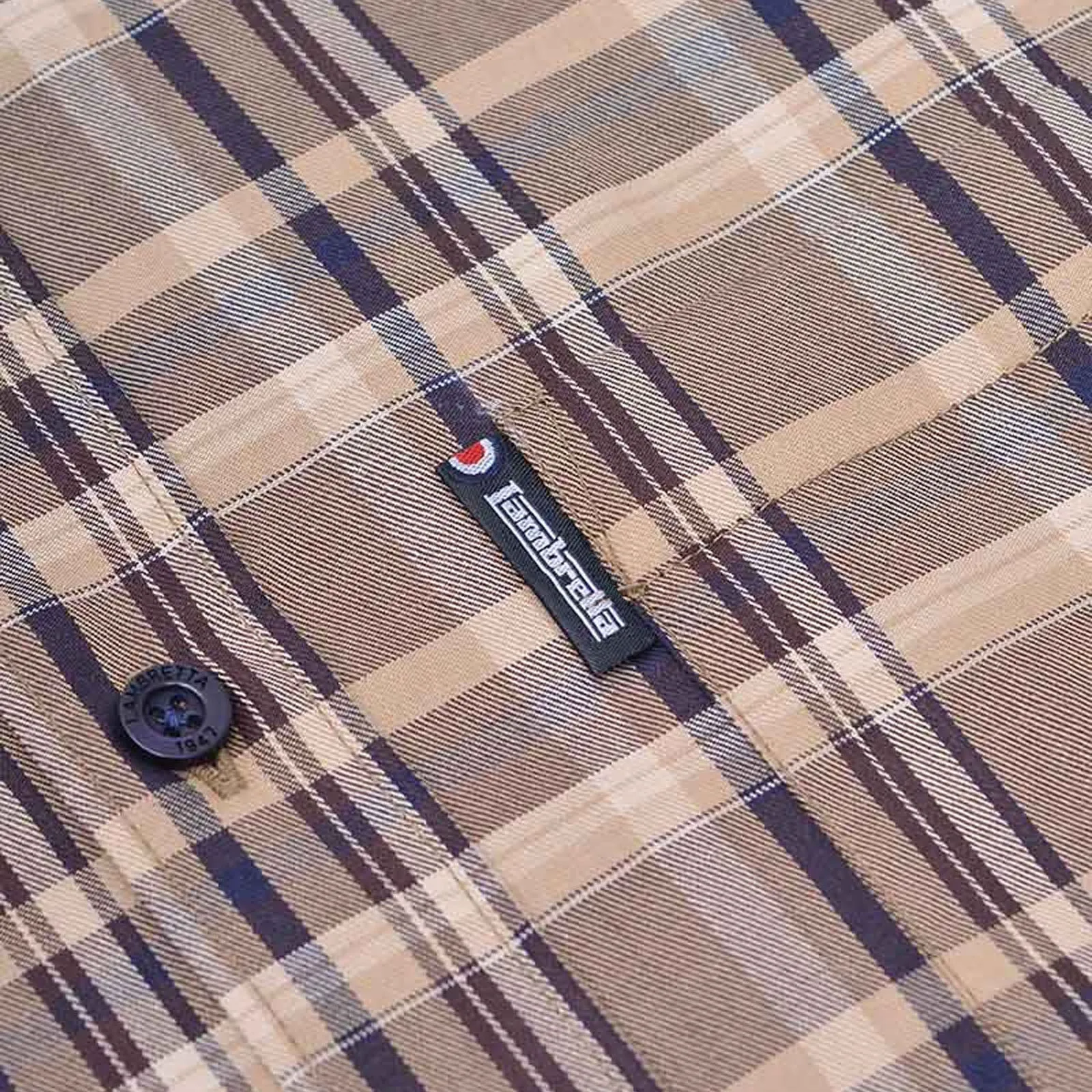 Lambretta Mens Short Sleeve Checked Button Down Shirt