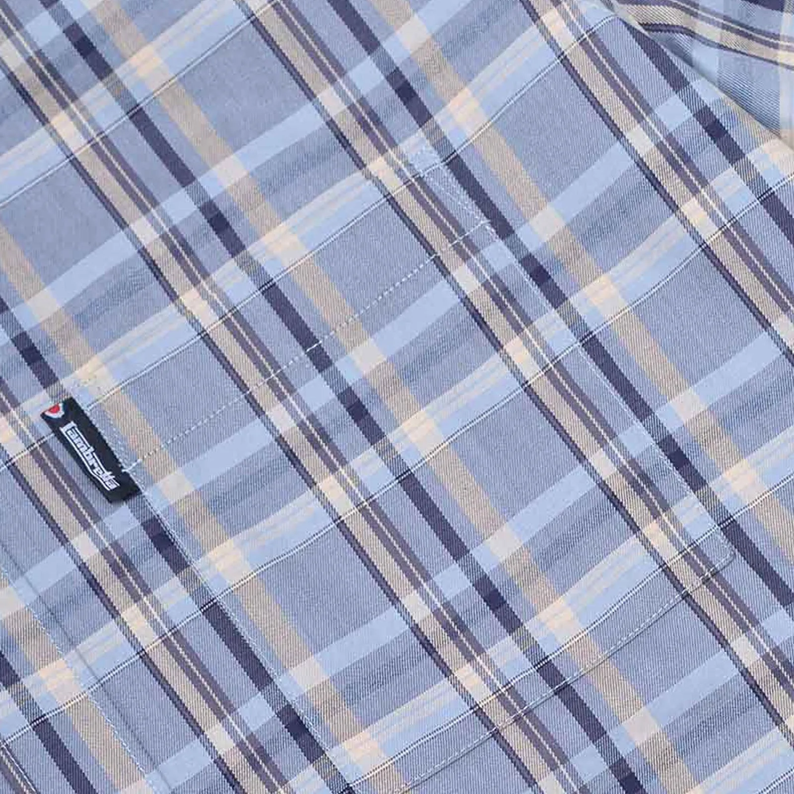 Lambretta Mens Short Sleeve Checked Button Down Shirt