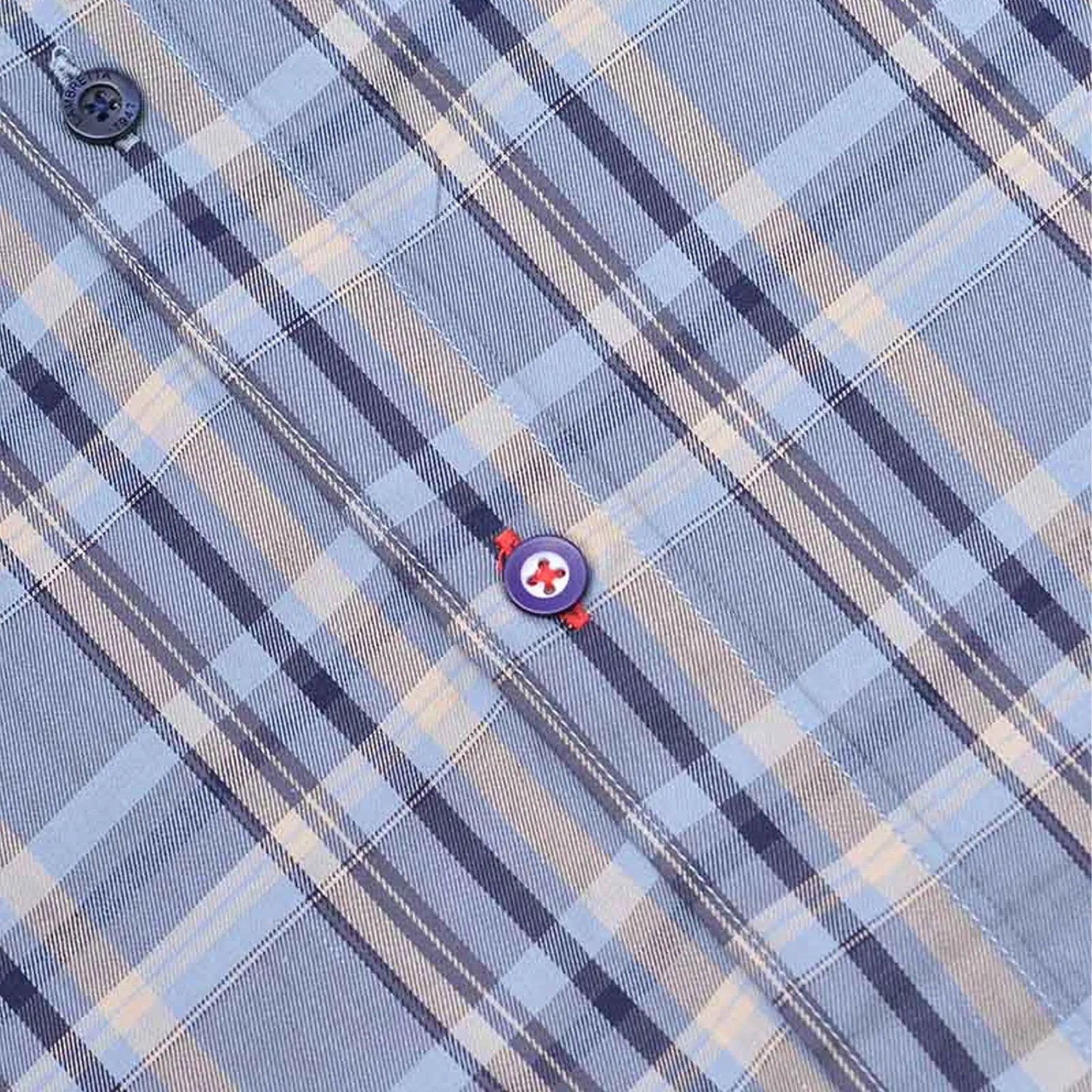 Lambretta Mens Short Sleeve Checked Button Down Shirt