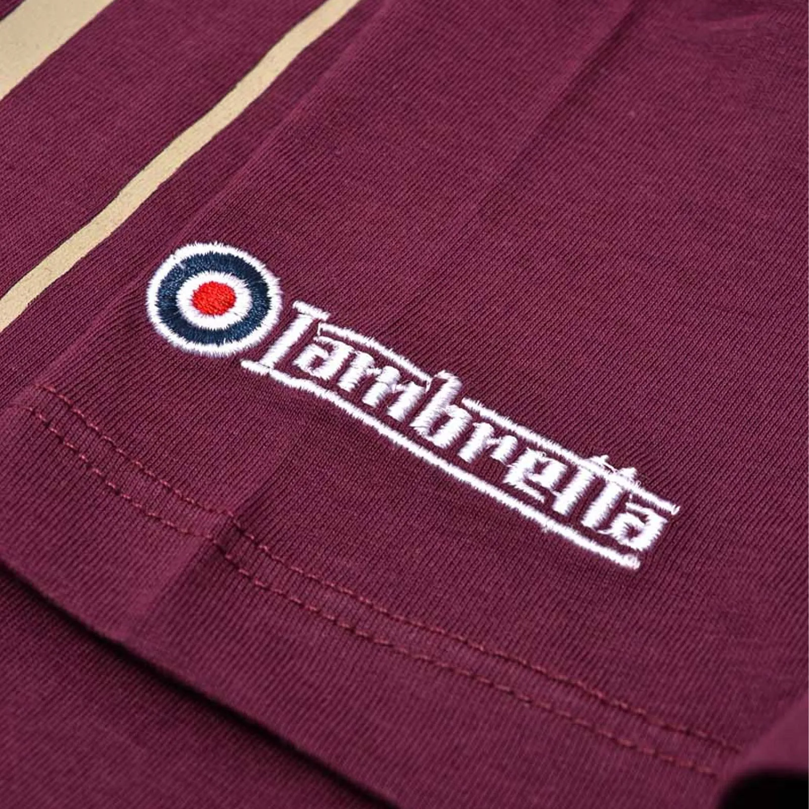 Lambretta Mens Stripe Print Cotton T-Shirt - Grape