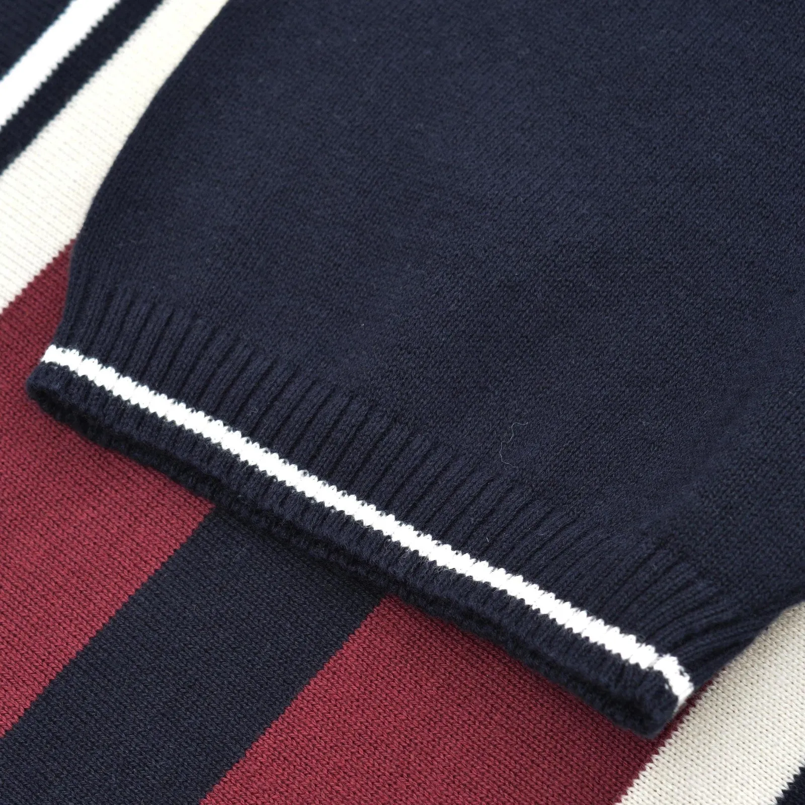 Lambretta Mens Striped Knit Short Sleeve Polo Shirt