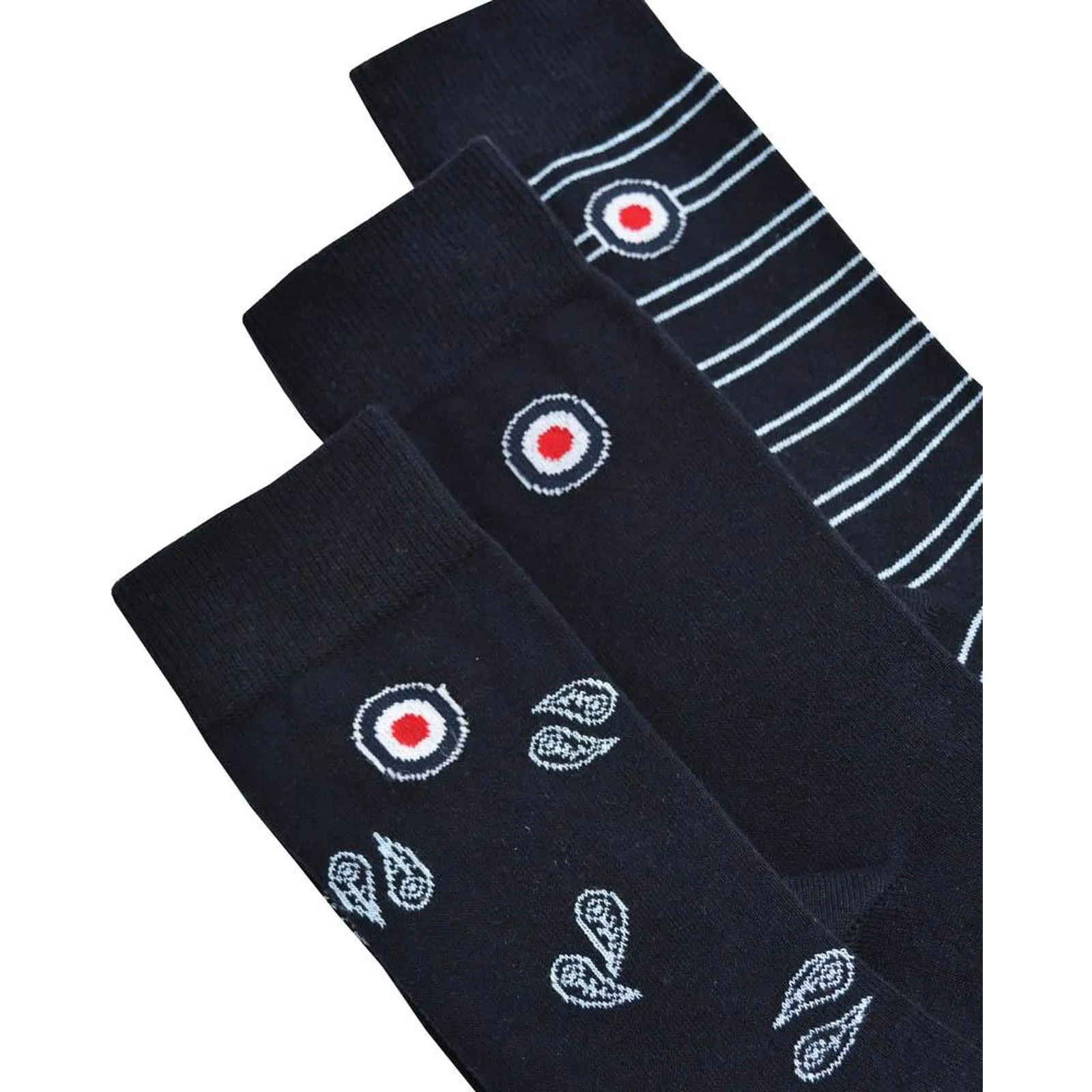 Lambretta Mens Target 3 Pack Crew Socks
