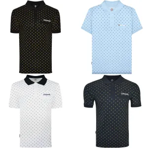 Lambretta Mens Target AOP Premium Short Sleeve Polo Shirt