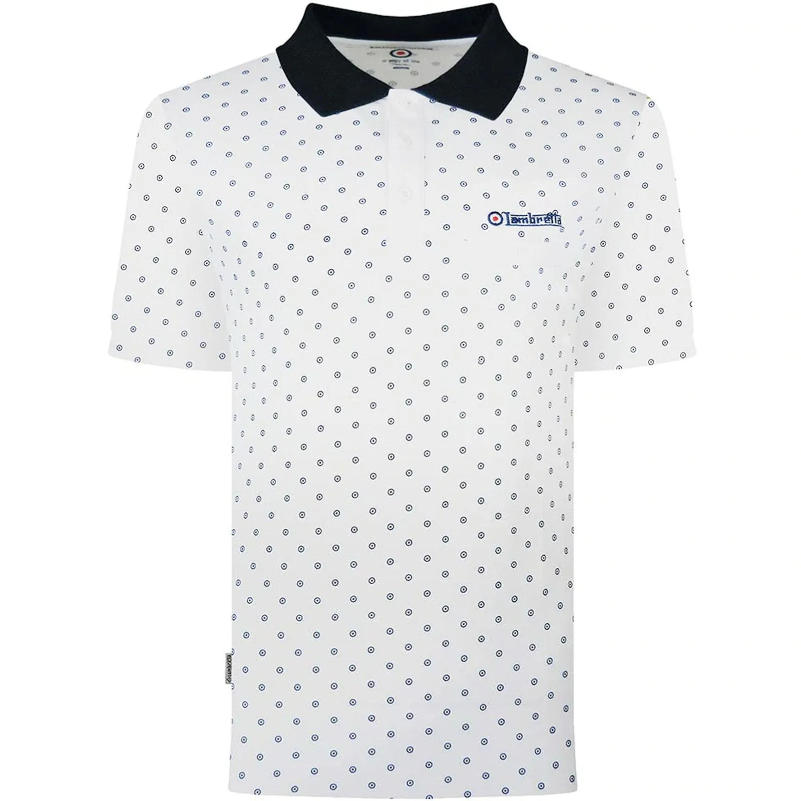 Lambretta Mens Target AOP Premium Short Sleeve Polo Shirt