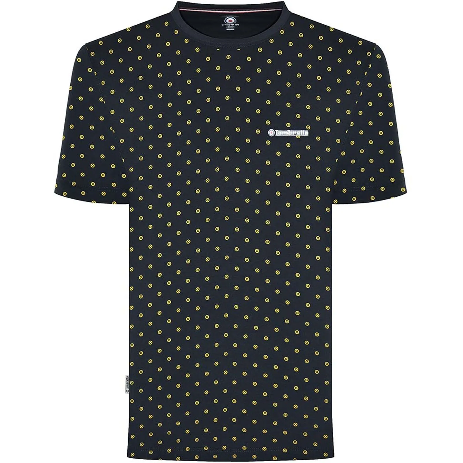 Lambretta Mens Target AOP Retro Crew Neck T-Shirt