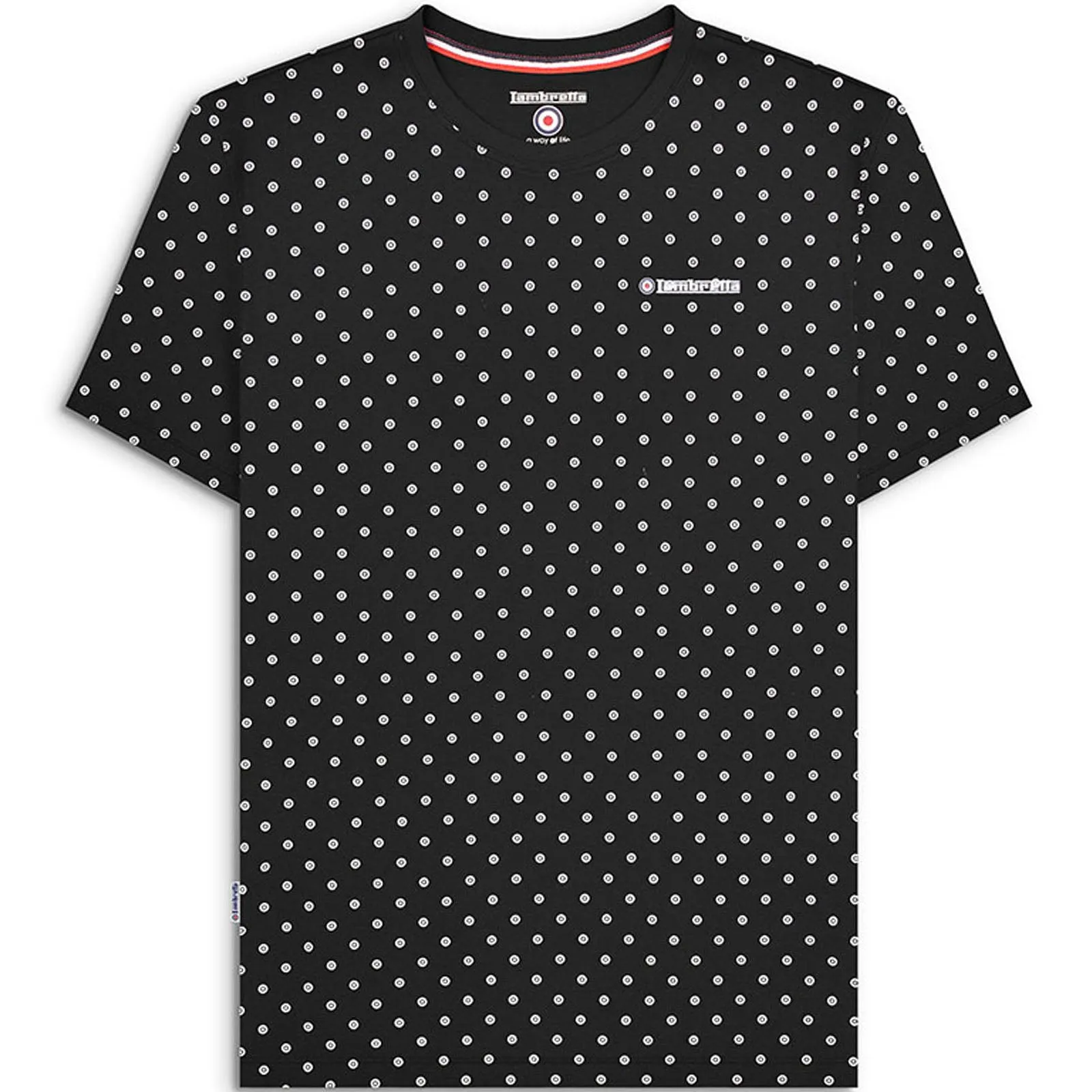 Lambretta Mens Target AOP Retro Crew Neck T-Shirt