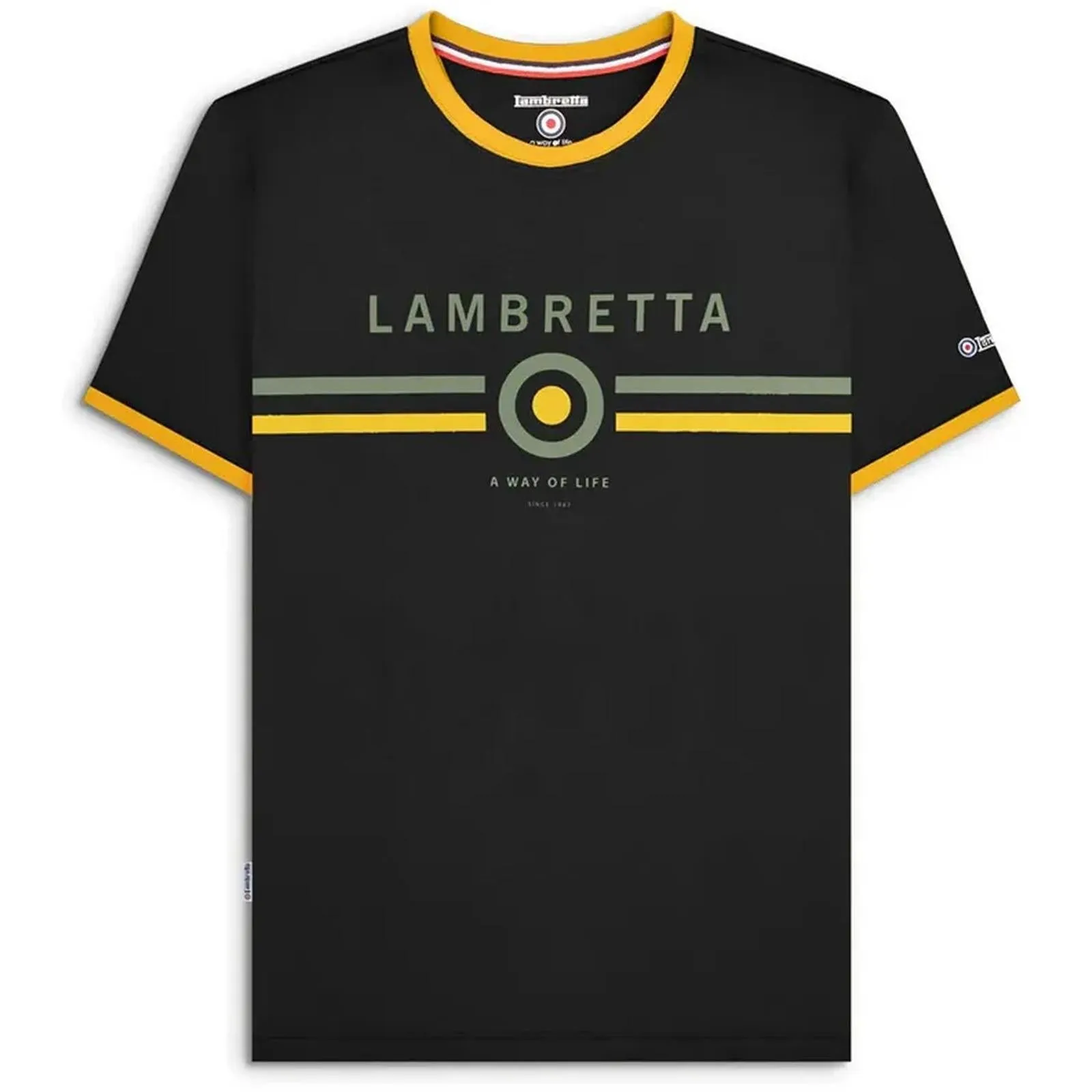 Lambretta Mens Target Ringer Retro T-Shirt