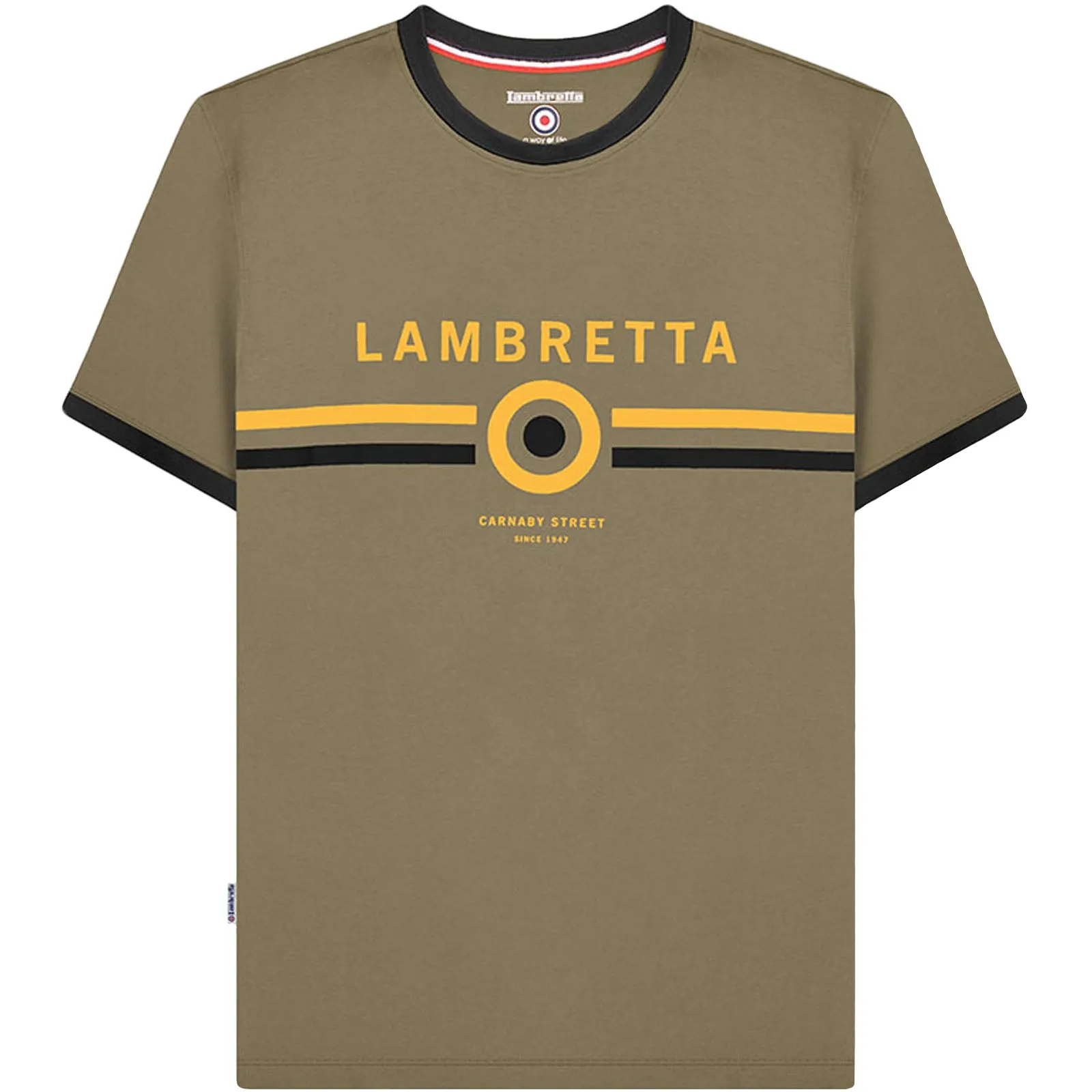 Lambretta Mens Target Ringer Retro T-Shirt