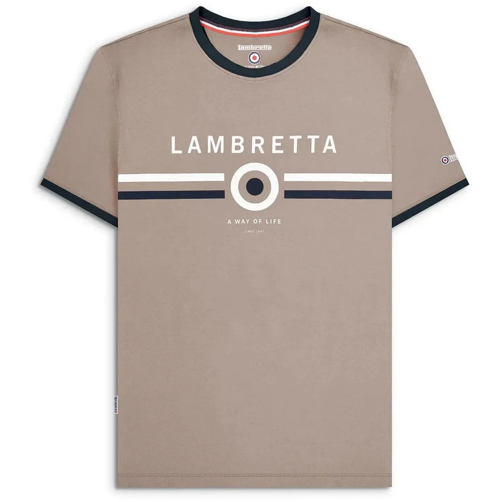 Lambretta Mens Target Ringer Retro T-Shirt