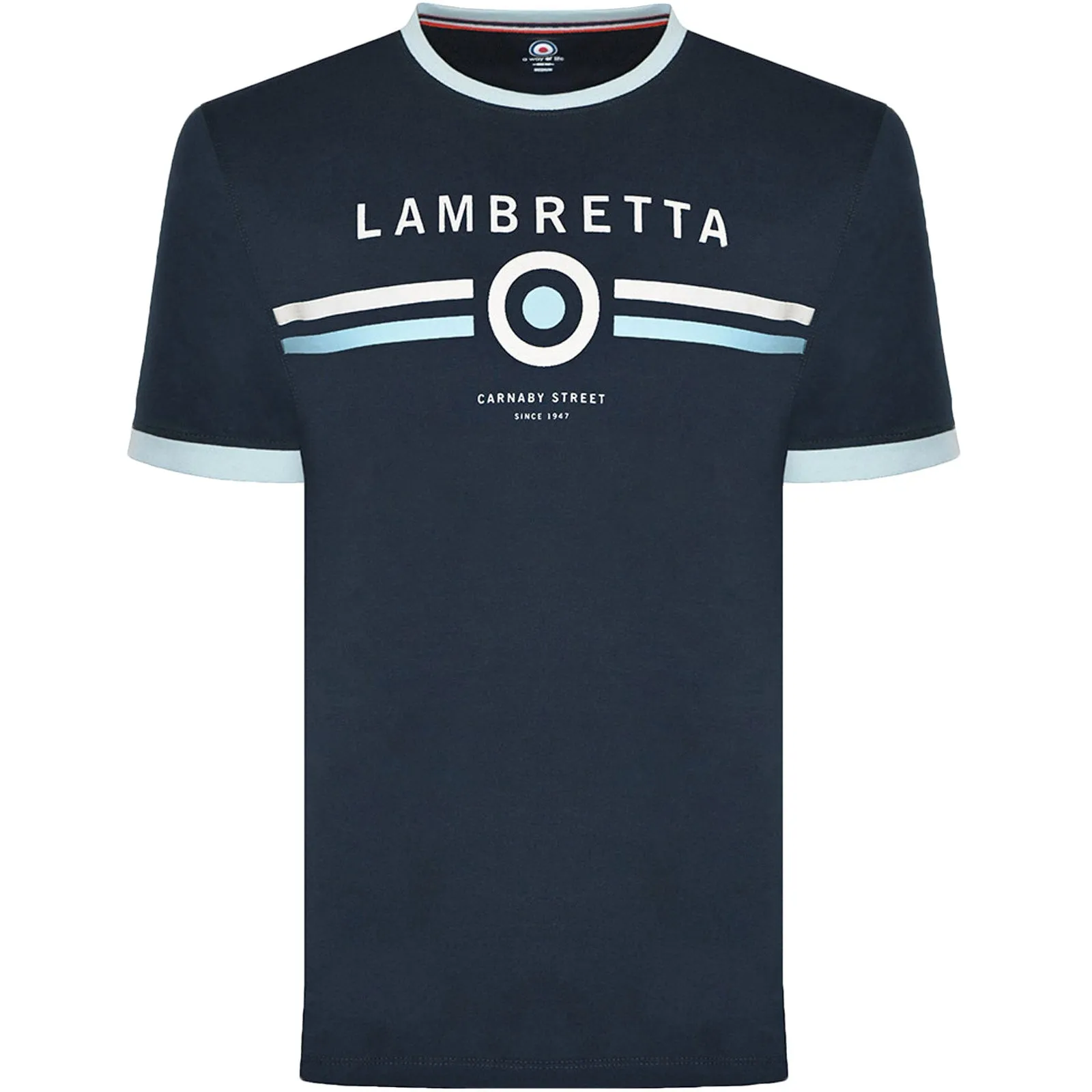 Lambretta Mens Target Ringer Retro T-Shirt
