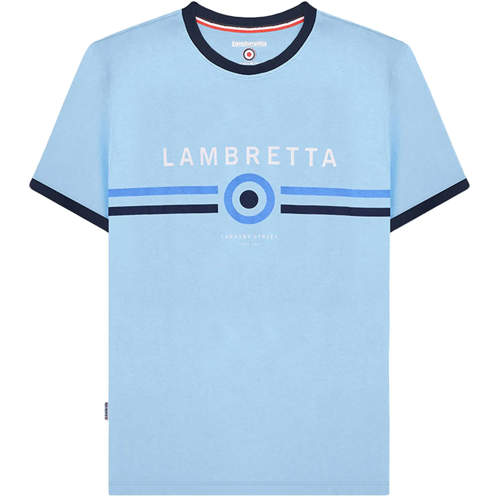 Lambretta Mens Target Ringer Retro T-Shirt