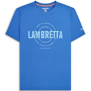 Lambretta Mens Target Text Crew Neck T-Shirt - Dark Blue
