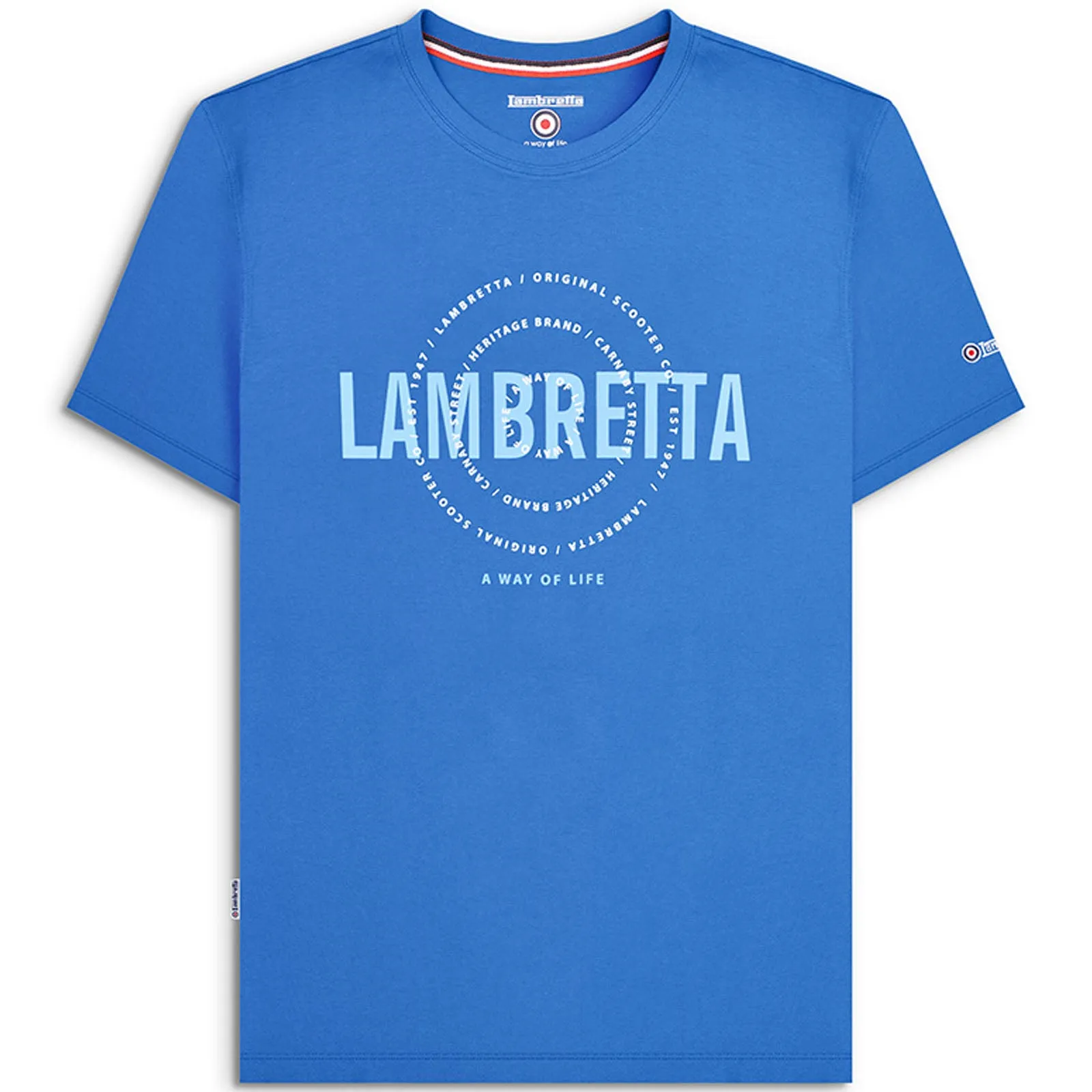 Lambretta Mens Target Text Crew Neck T-Shirt - Dark Blue