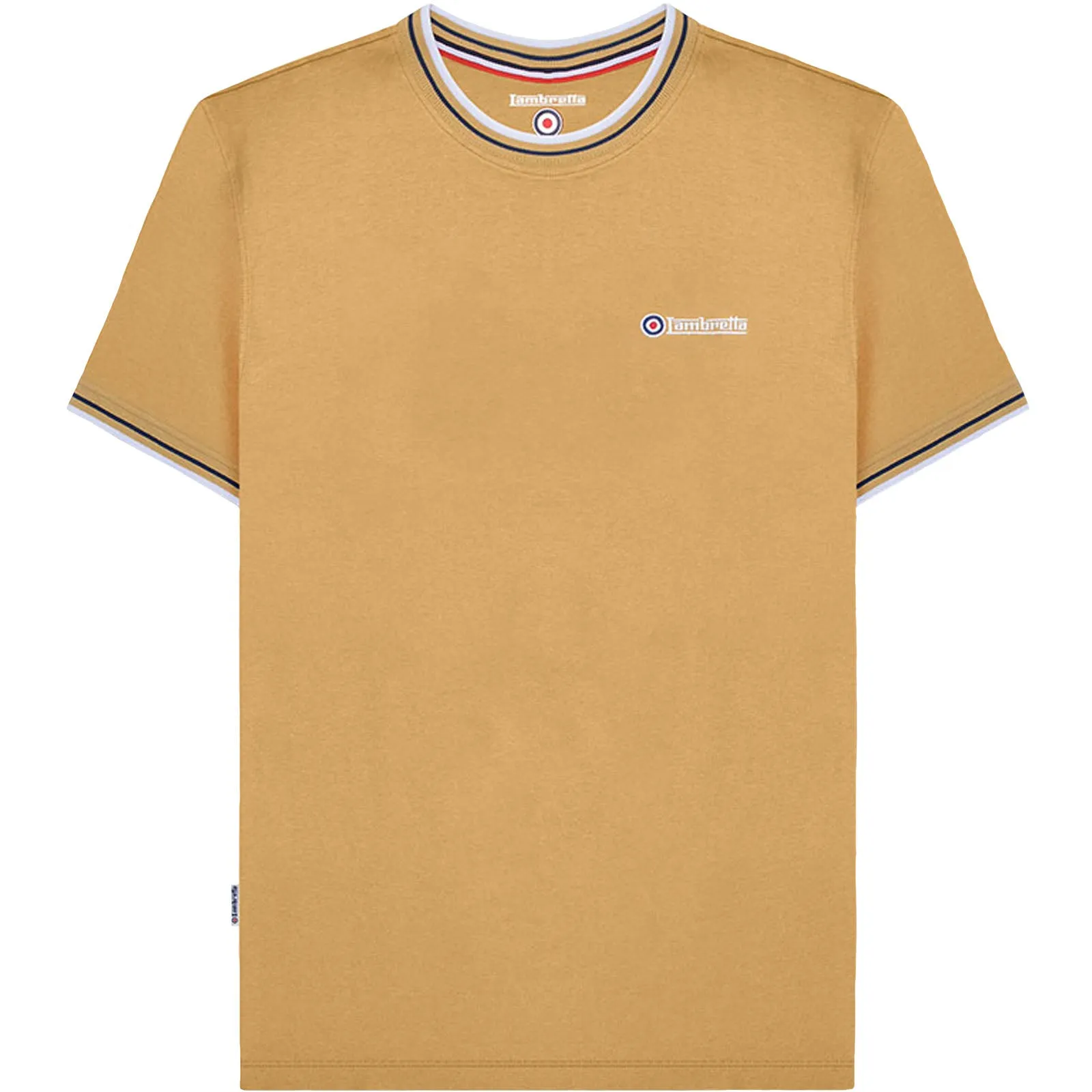 Lambretta Mens Tipped Pique Cotton T-Shirt