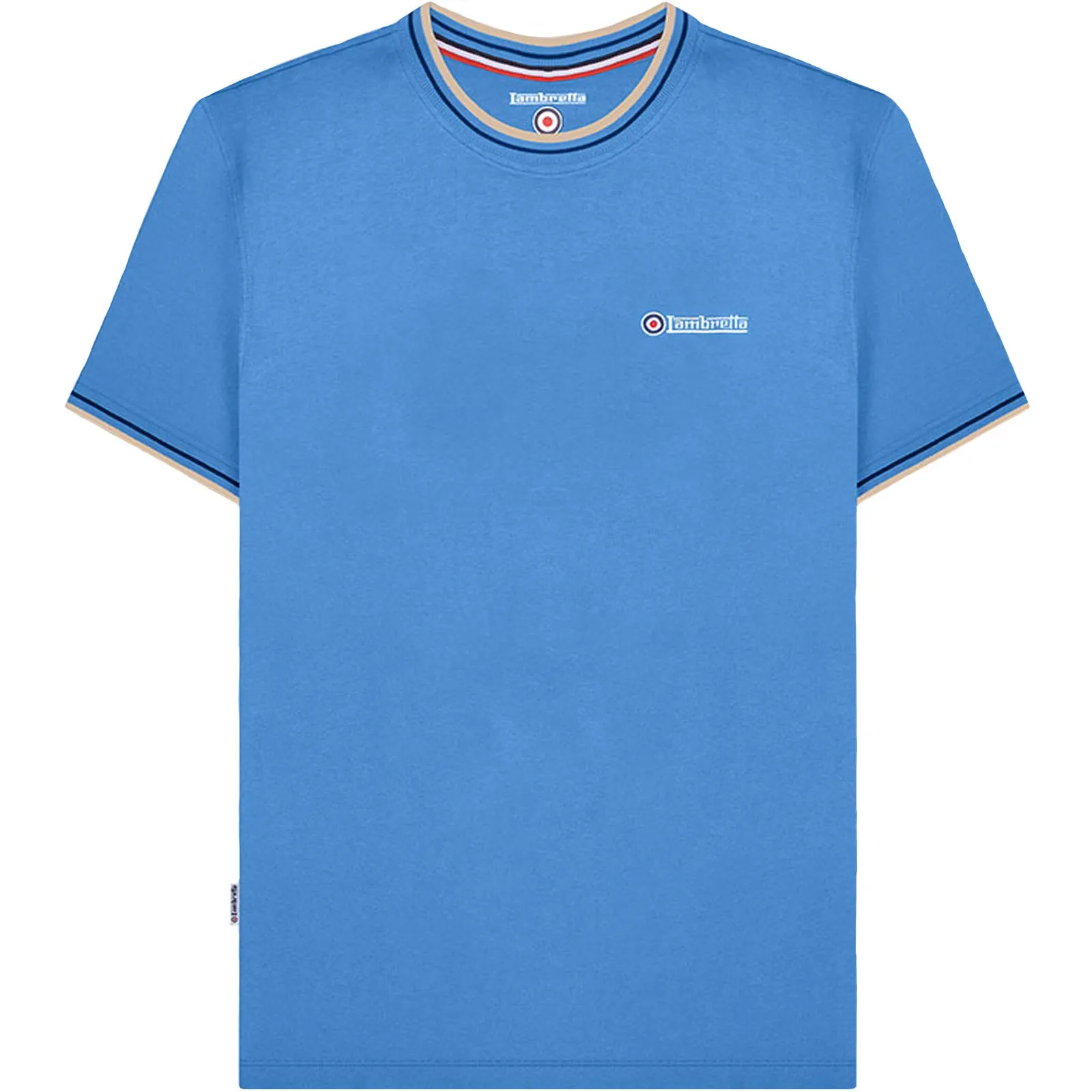 Lambretta Mens Tipped Pique Cotton T-Shirt