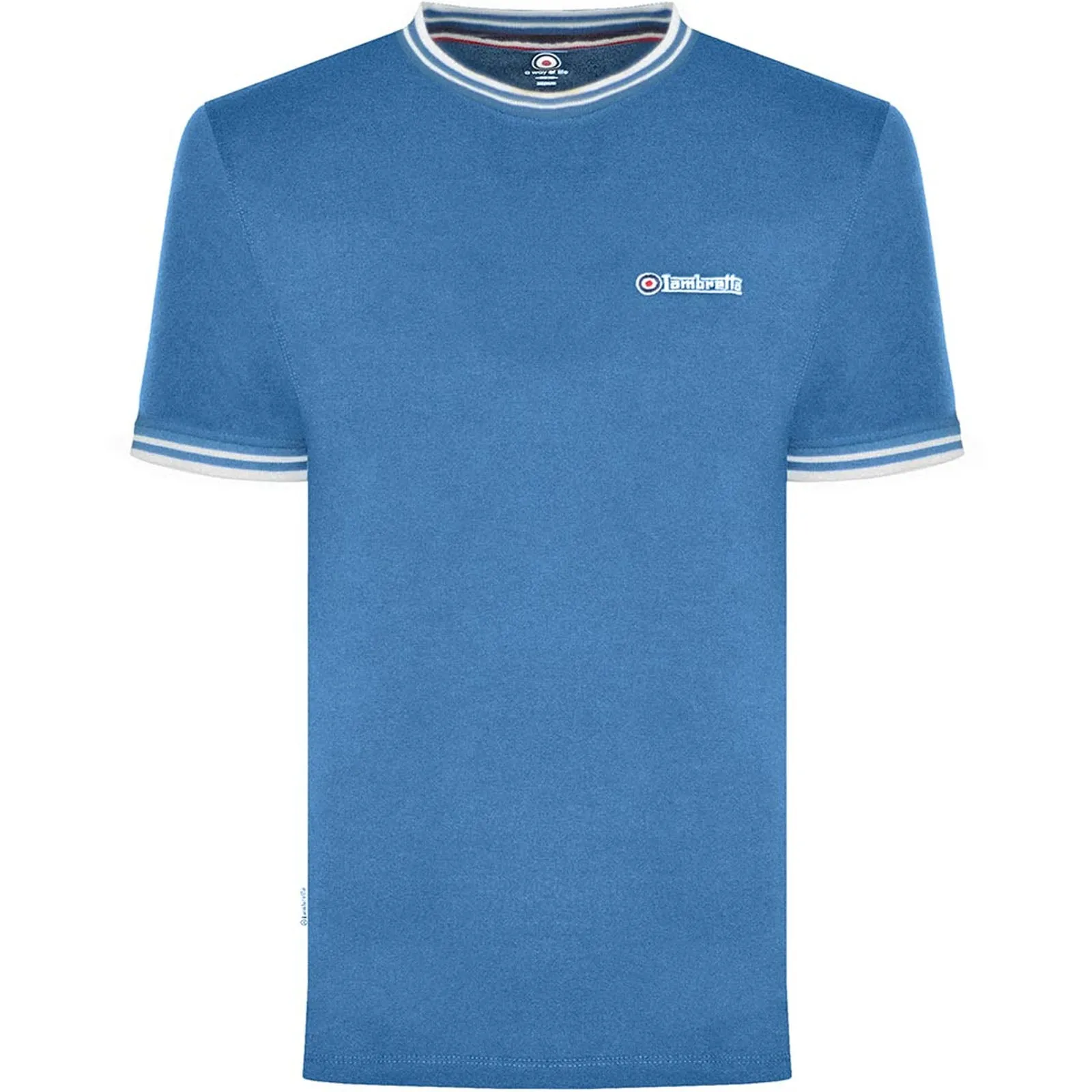 Lambretta Mens Tipped Pique Cotton T-Shirt