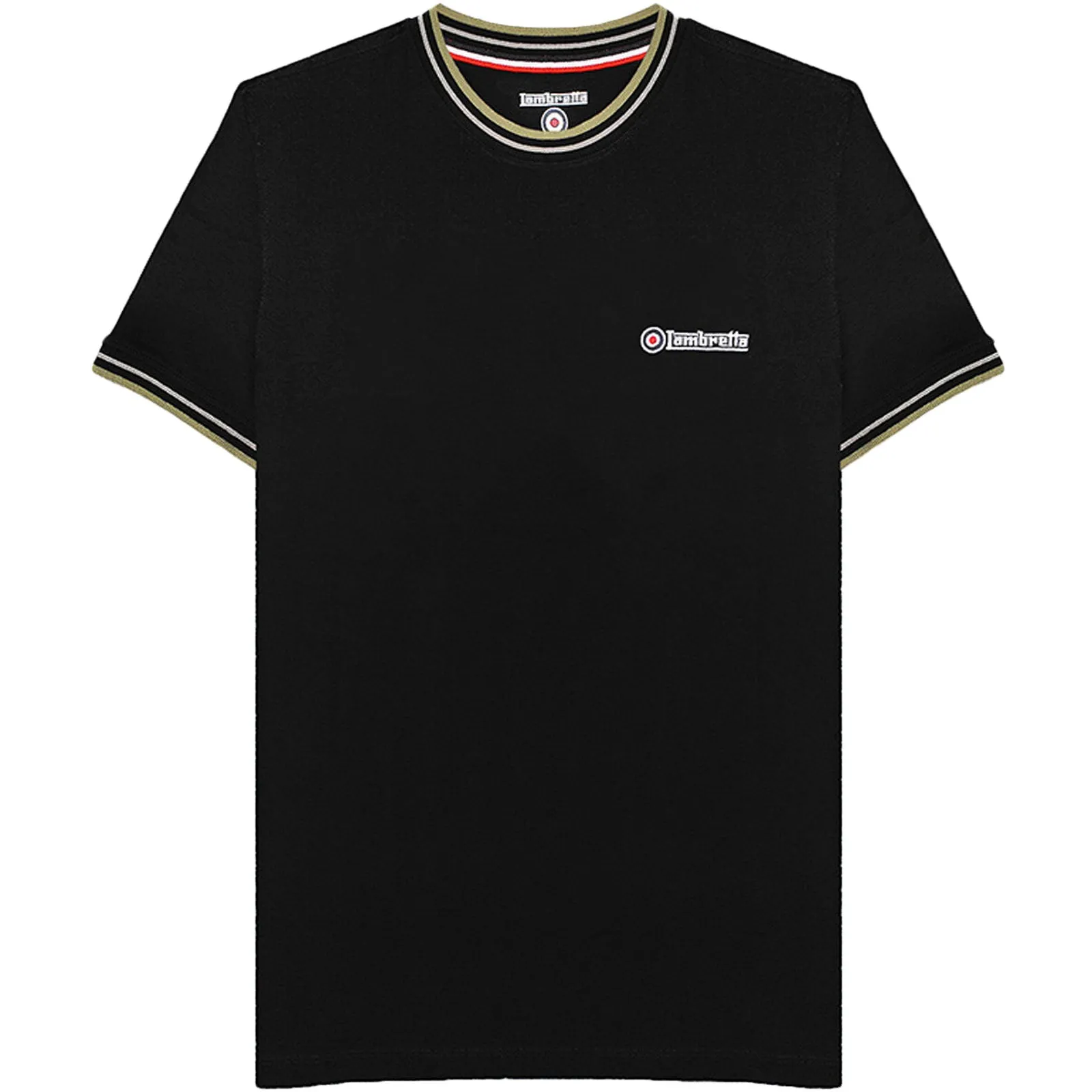 Lambretta Mens Tipped Pique Cotton T-Shirt