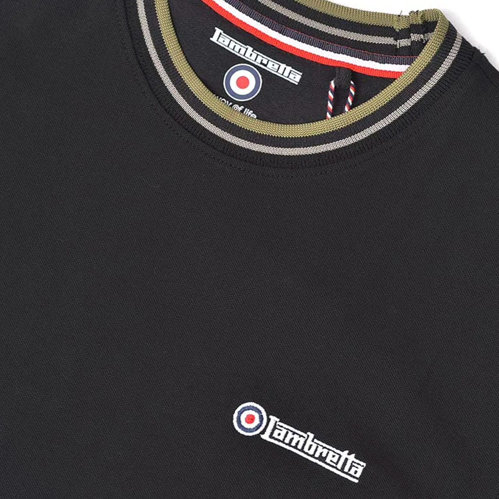Lambretta Mens Tipped Pique Cotton T-Shirt