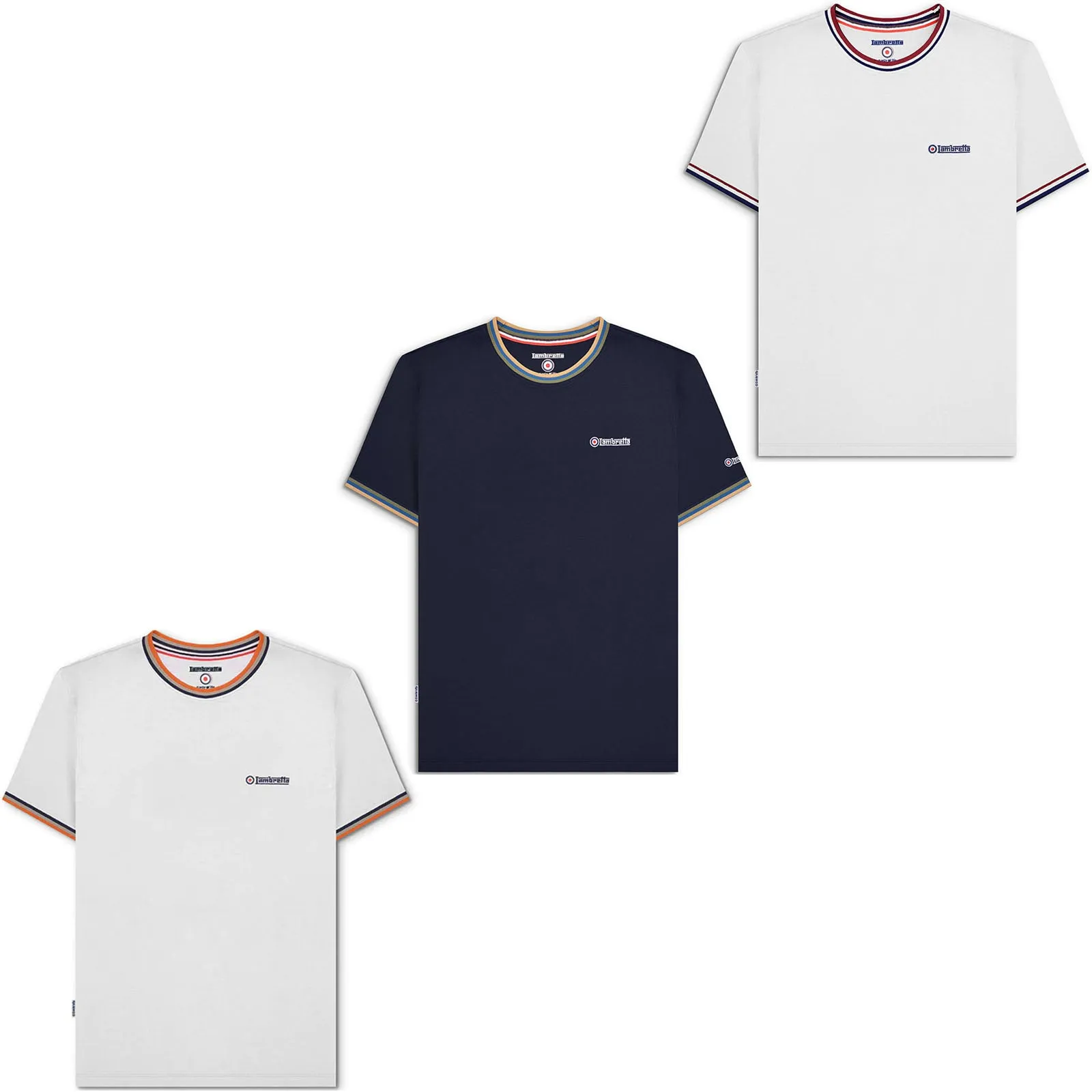 Lambretta Mens Triple Tipped Pique T-Shirt