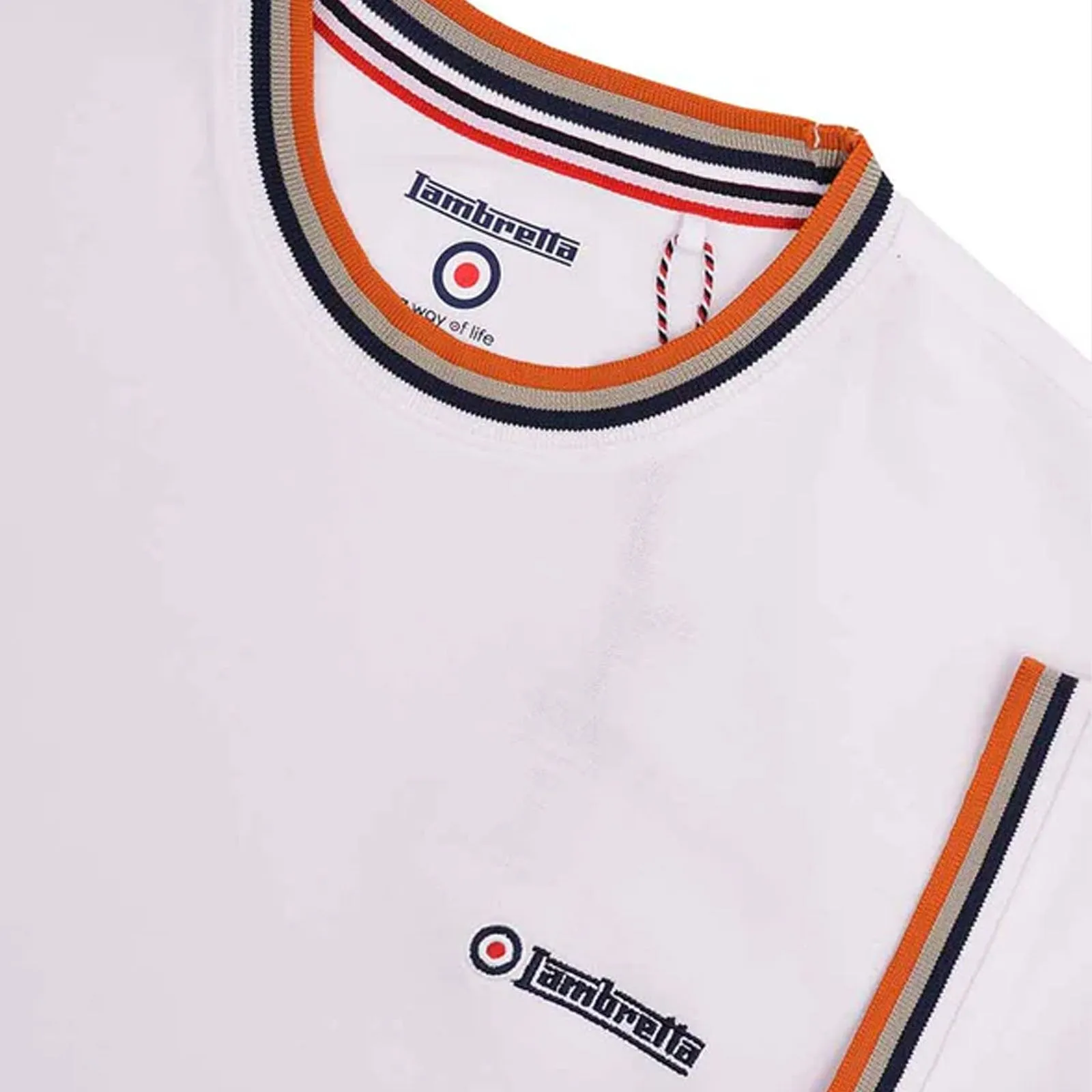 Lambretta Mens Triple Tipped Pique T-Shirt