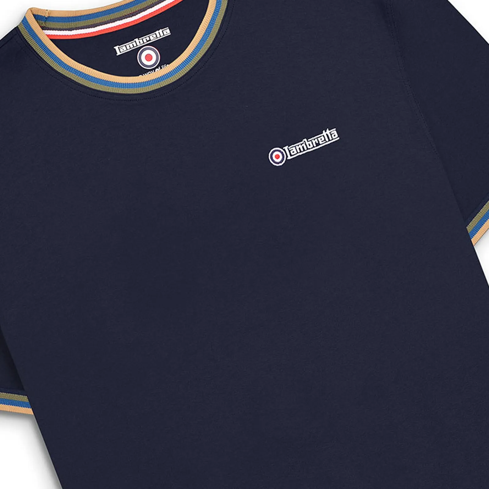 Lambretta Mens Triple Tipped Pique T-Shirt