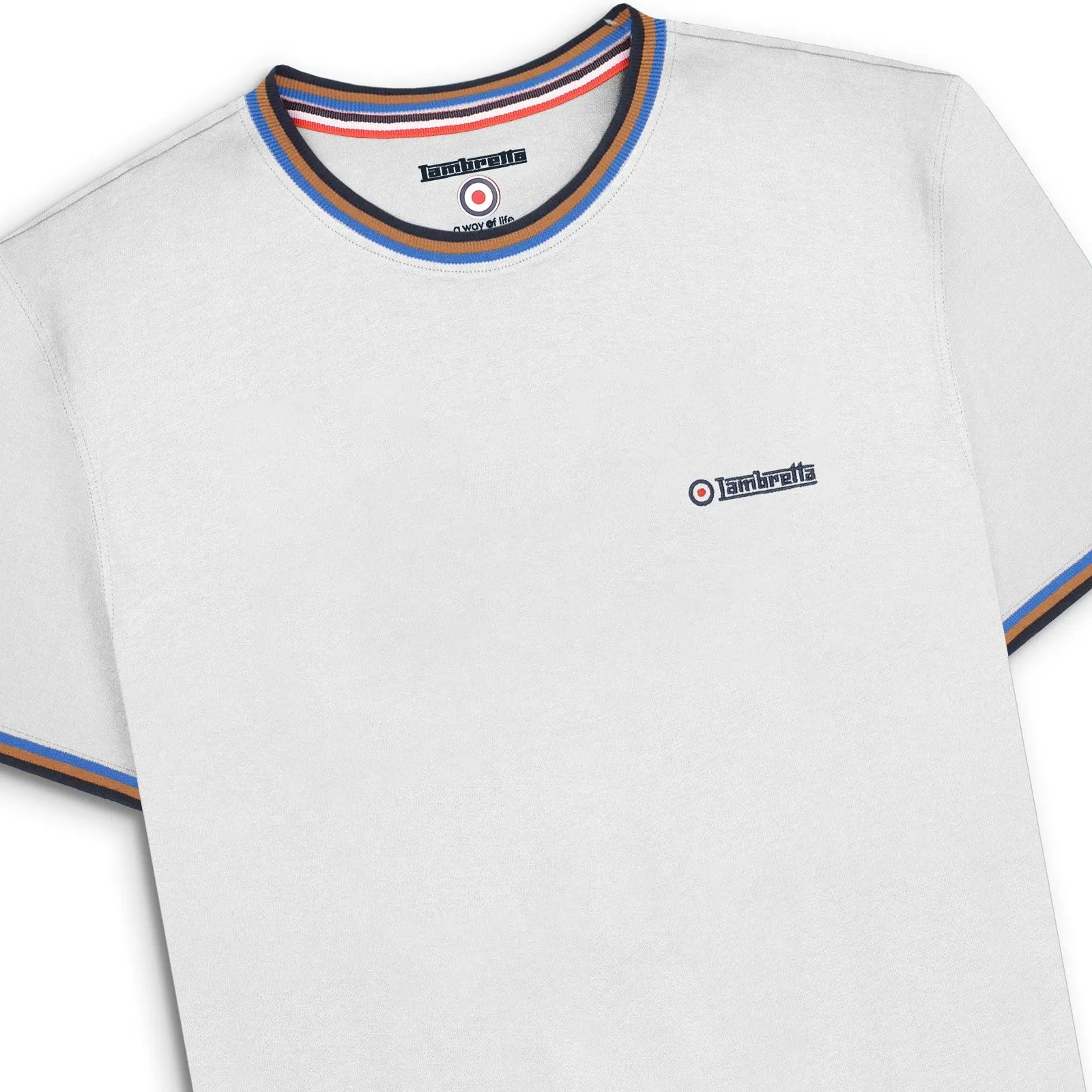 Lambretta Mens Triple Tipped Pique T-Shirt