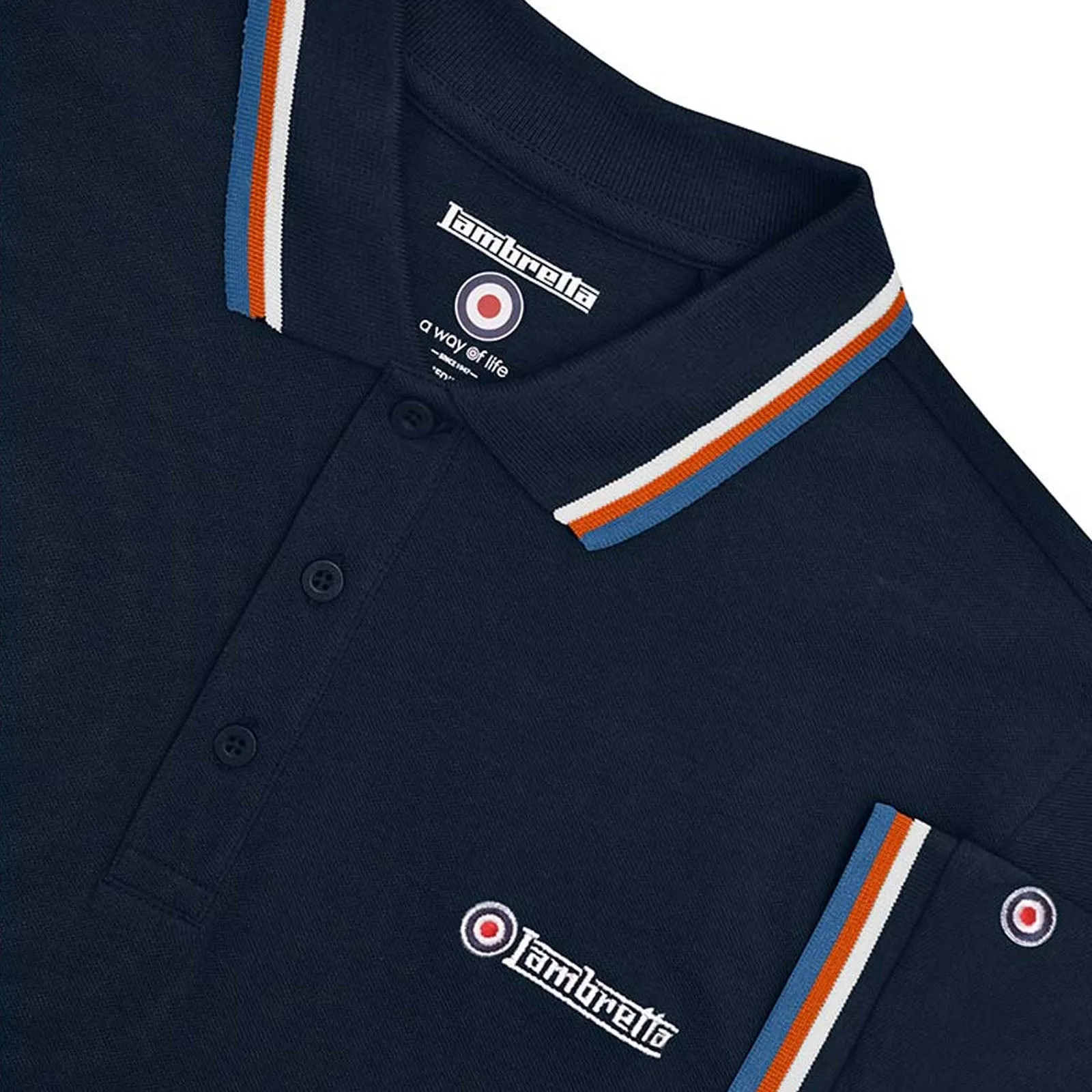 Lambretta Mens Triple Tipped Polo Shirt