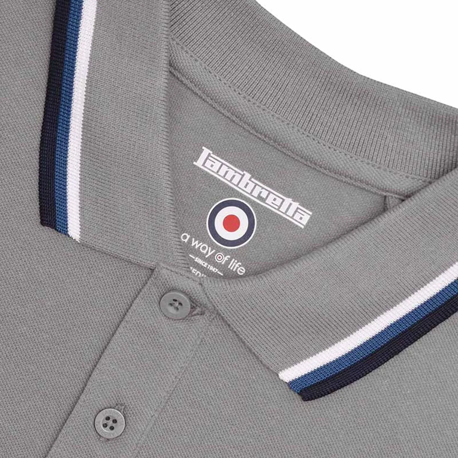 Lambretta Mens Triple Tipped Polo Shirt