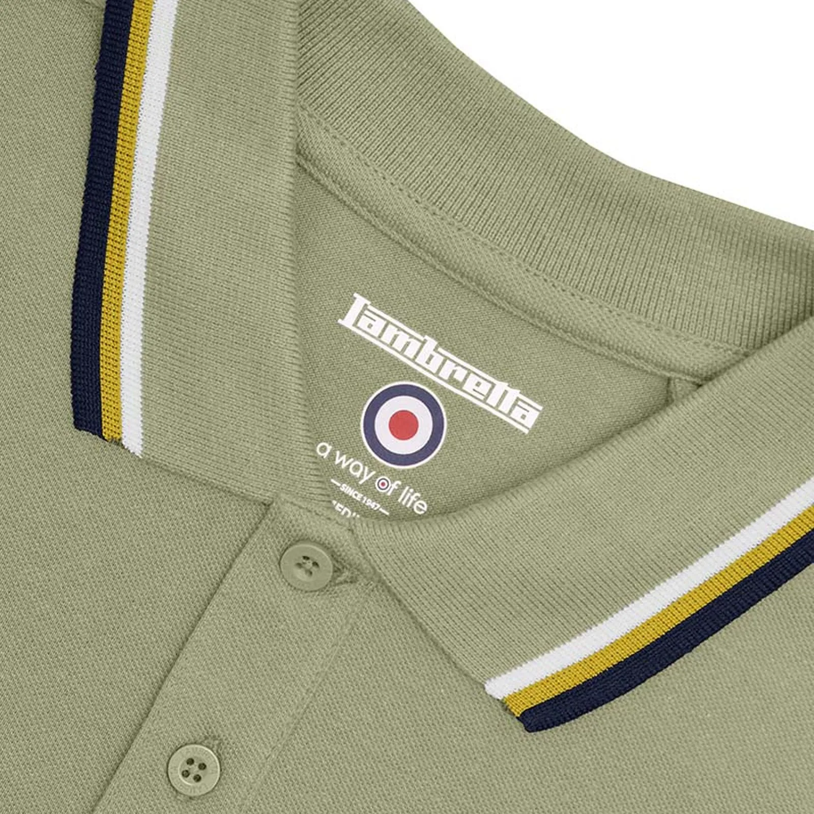 Lambretta Mens Triple Tipped Polo Shirt