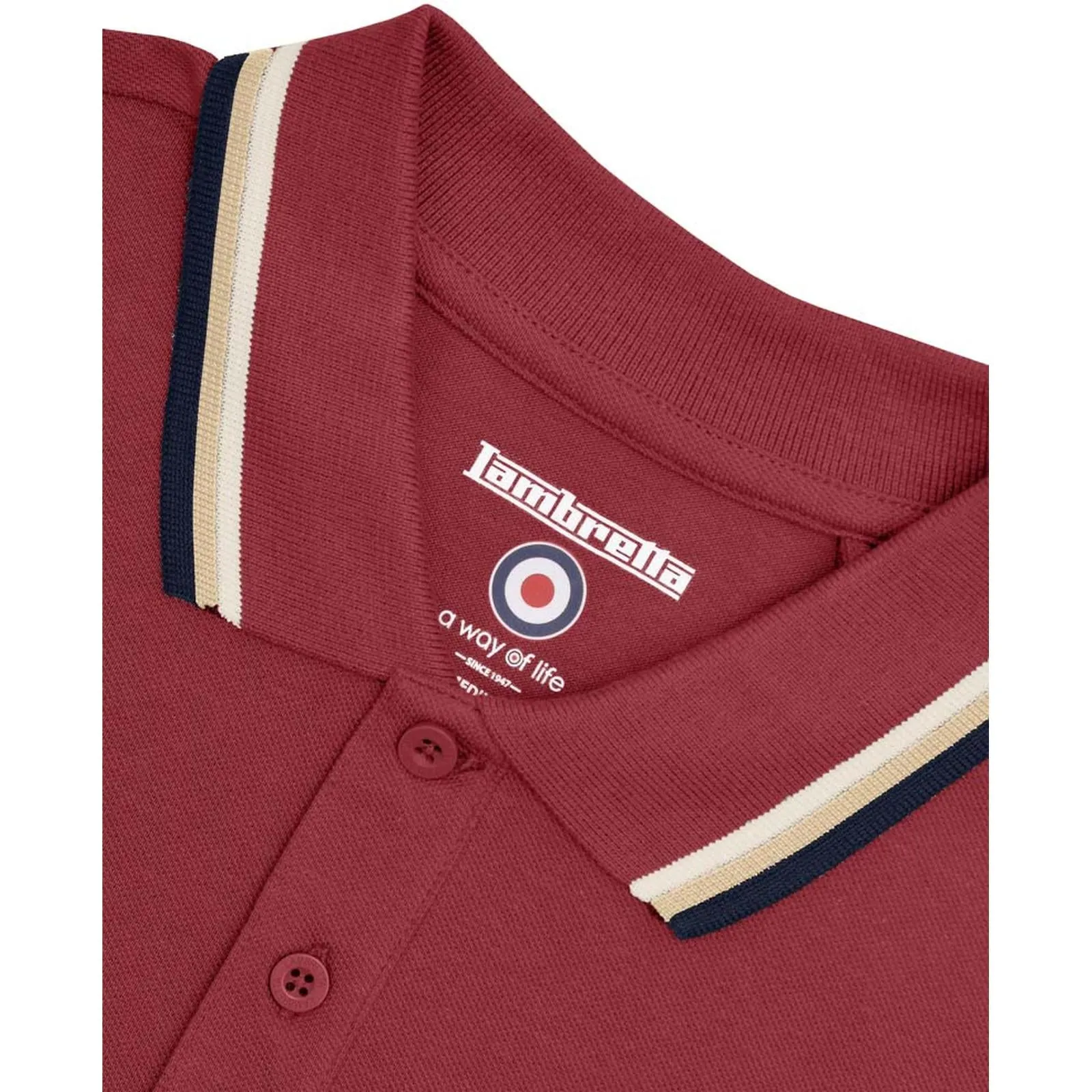 Lambretta Mens Triple Tipped Polo Shirt