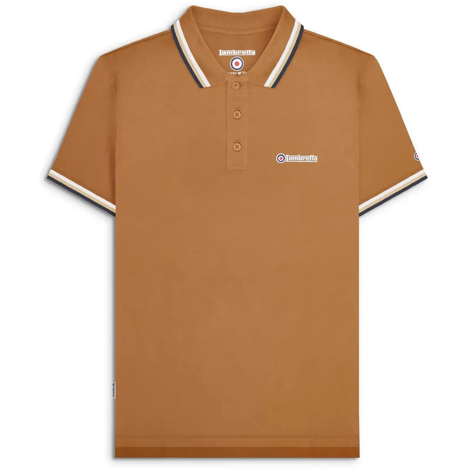 Lambretta Mens Triple Tipped Polo Shirt
