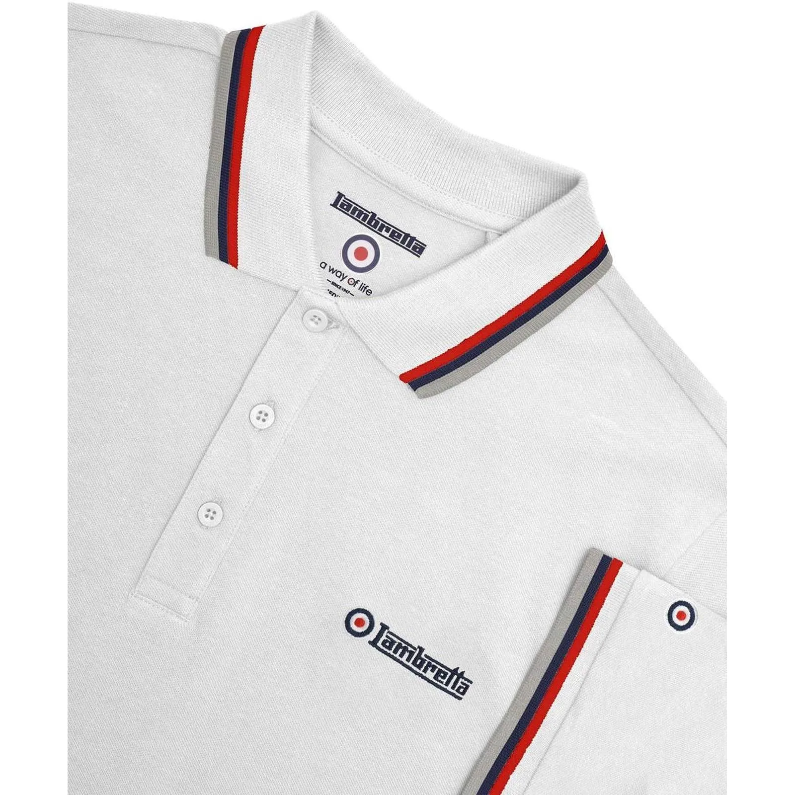 Lambretta Mens Triple Tipped Polo Shirt