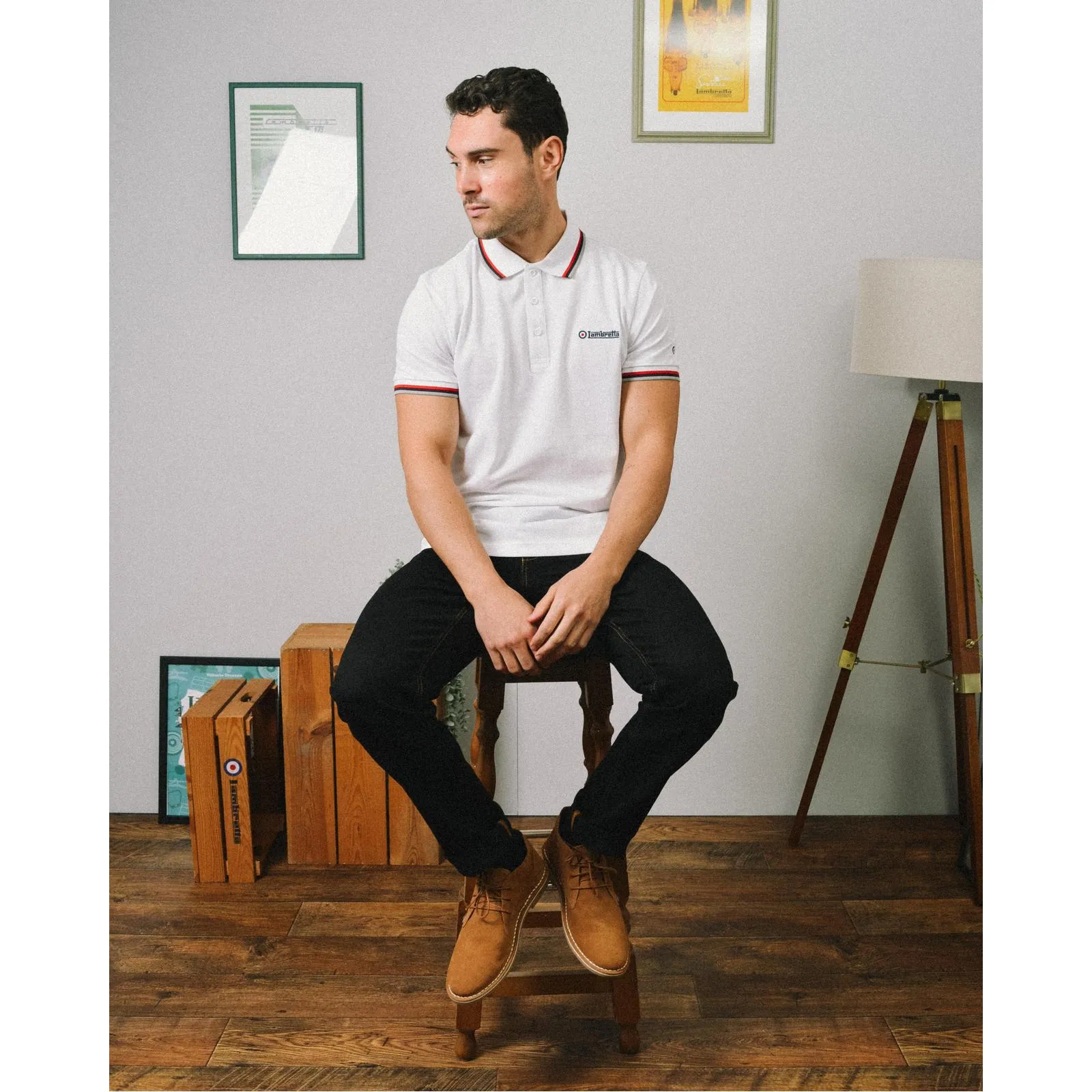 Lambretta Mens Triple Tipped Polo Shirt