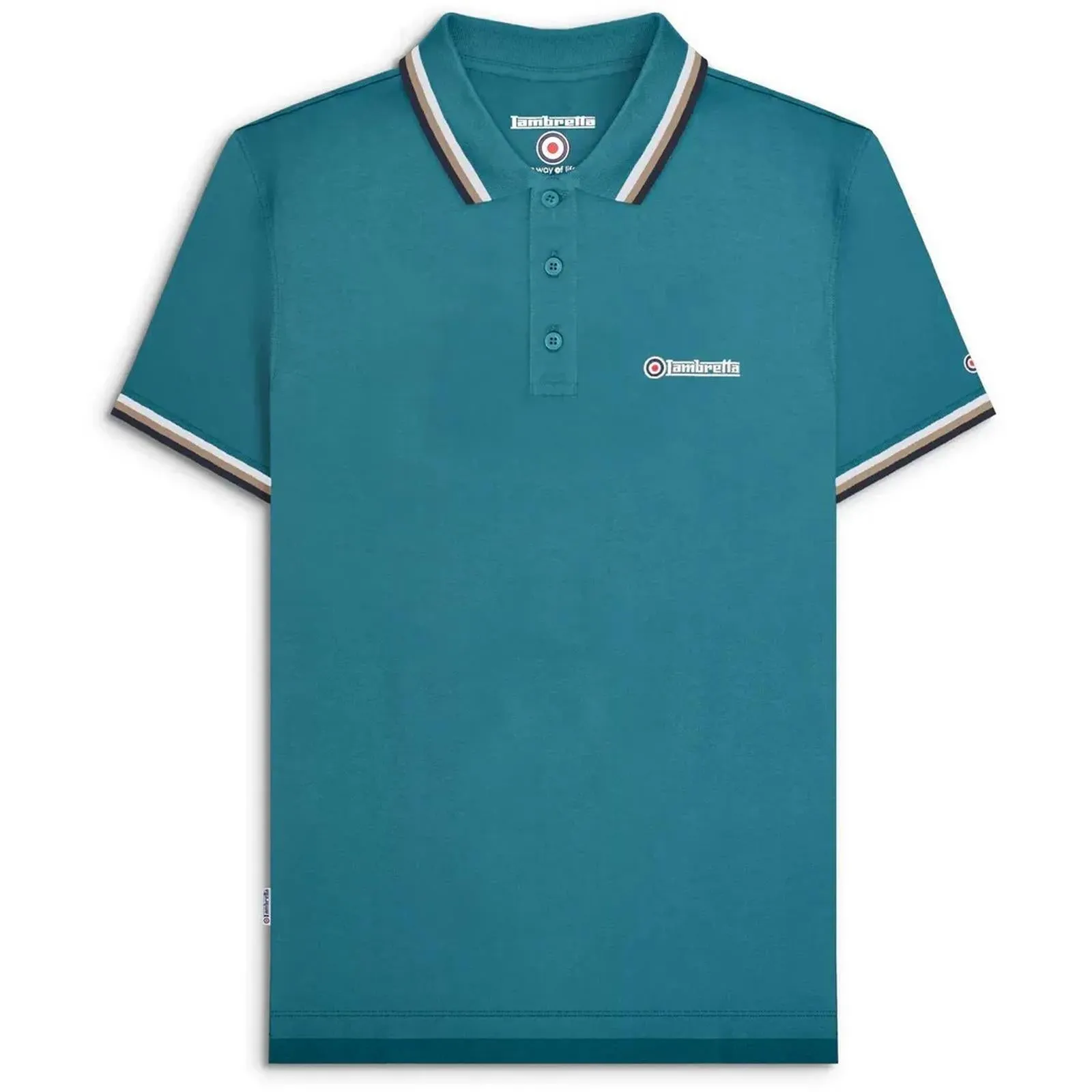 Lambretta Mens Triple Tipped Polo Shirt
