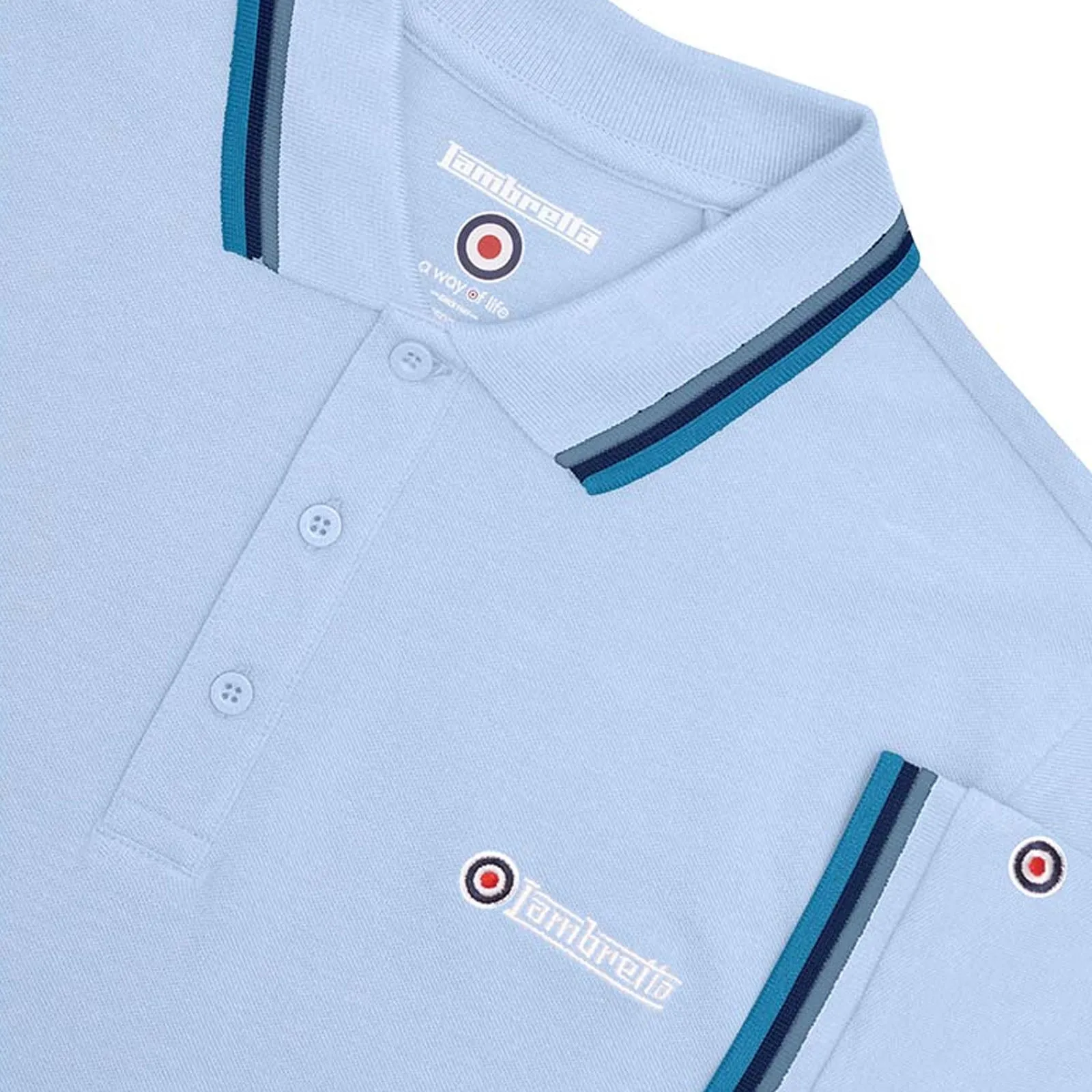 Lambretta Mens Triple Tipped Polo Shirt