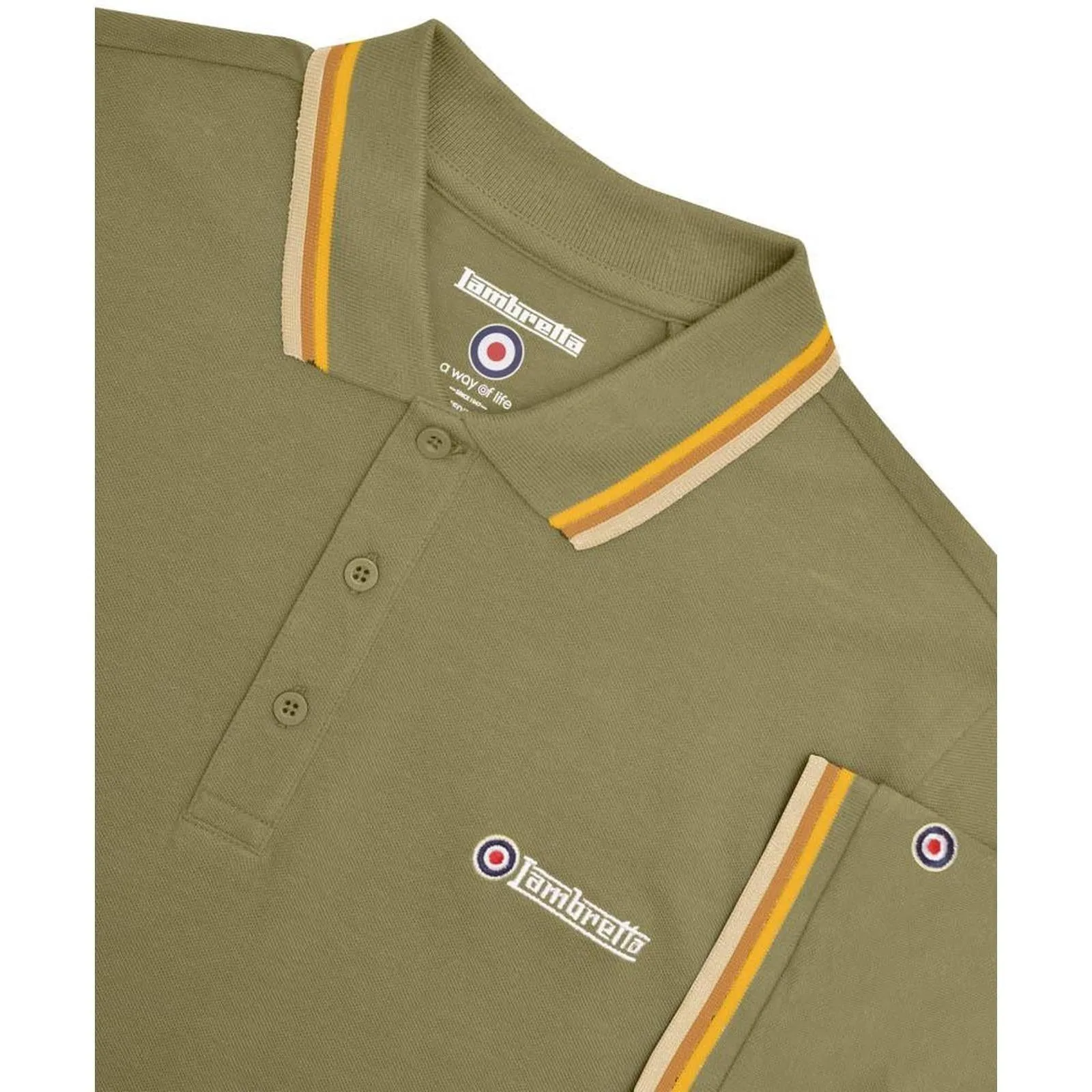 Lambretta Mens Triple Tipped Polo Shirt