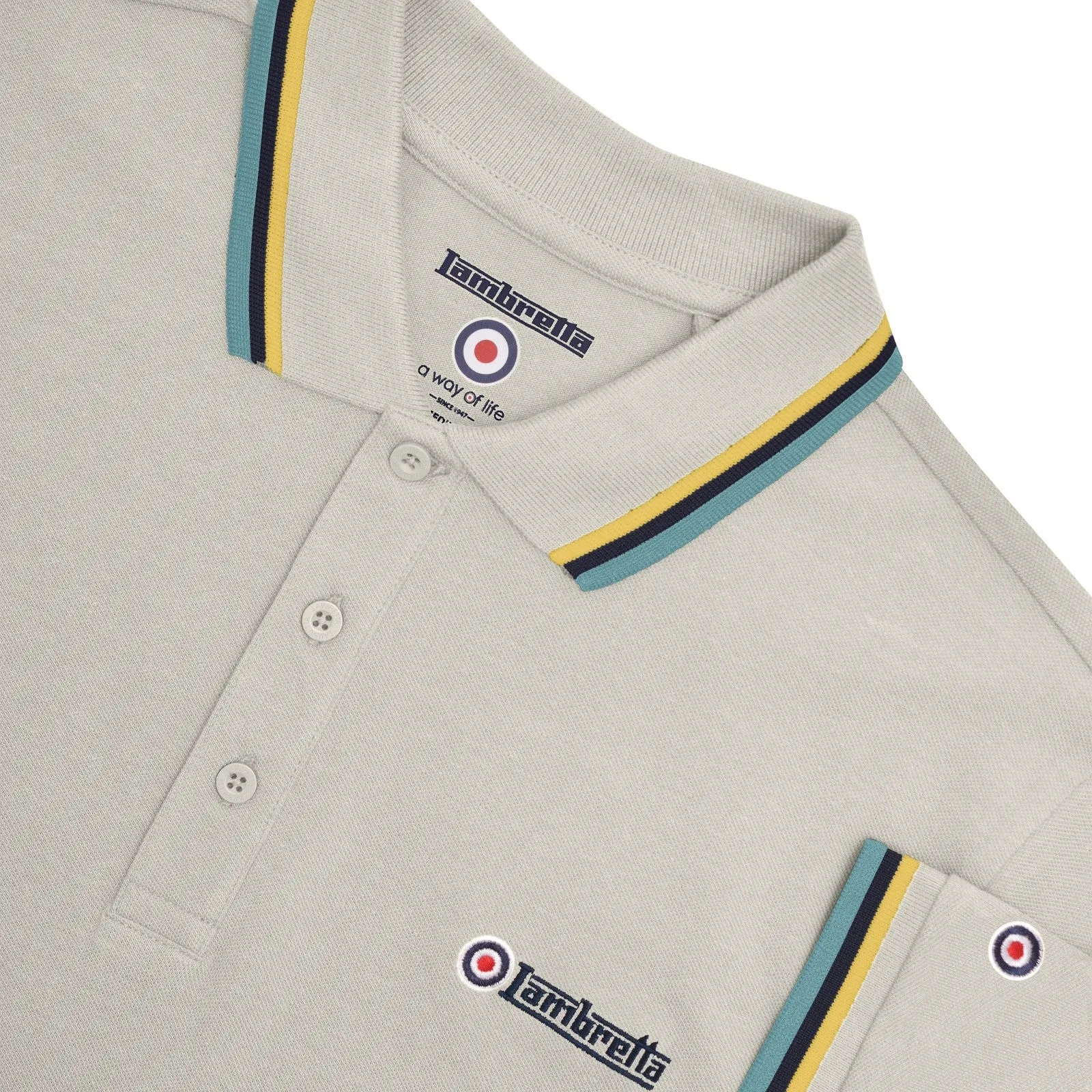 Lambretta Mens Triple Tipped Polo Shirt