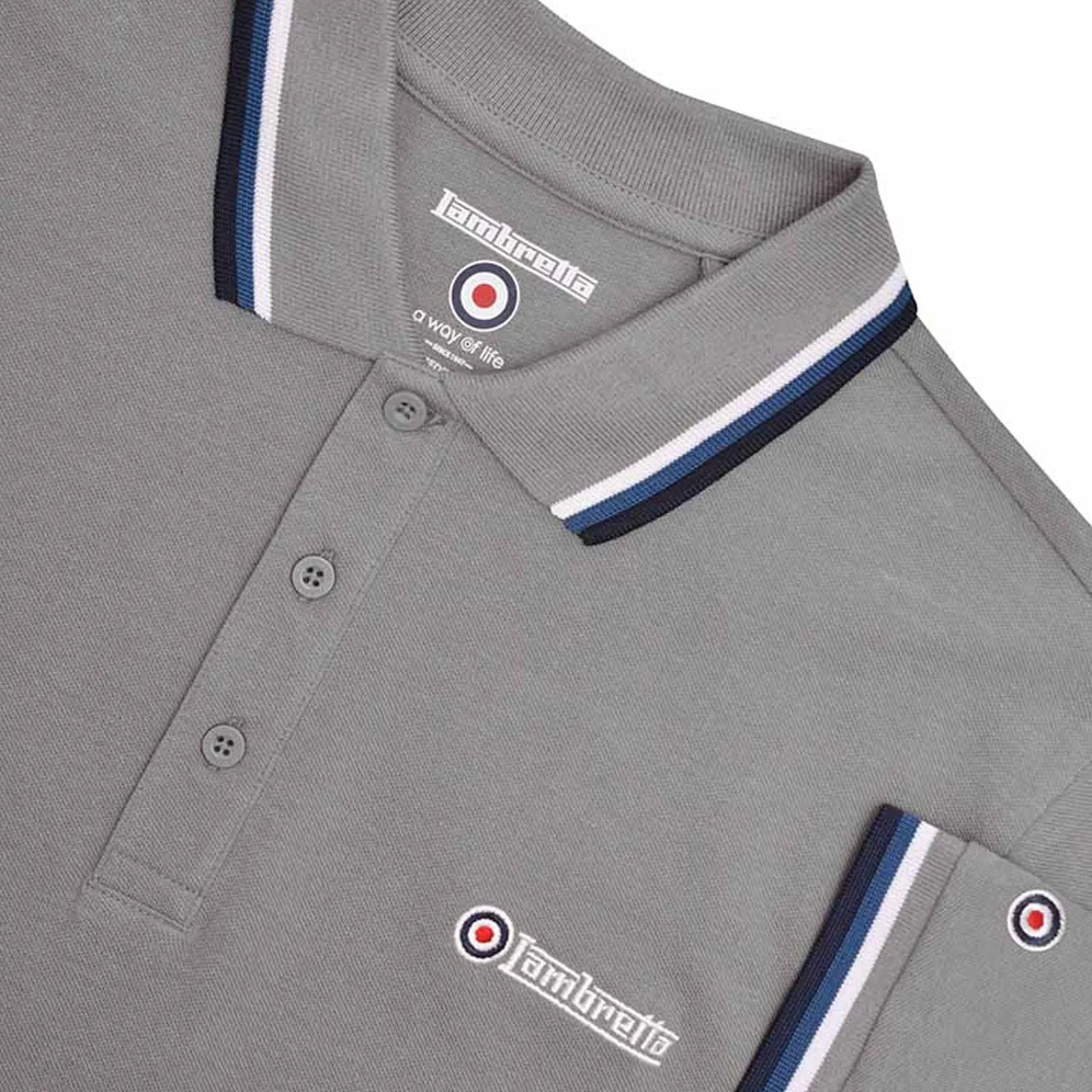 Lambretta Mens Triple Tipped Polo Shirt